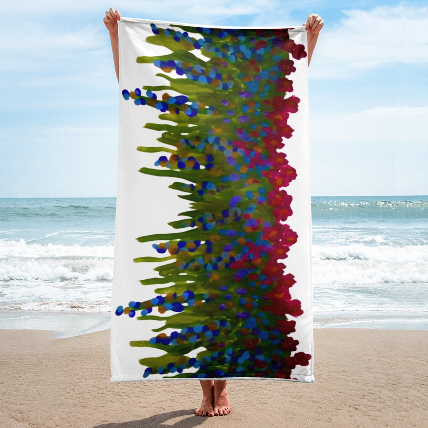 Colorful botanical bath towels,fall towels,housewares,decor,beach towels,kids bath towels,guest towels,colorful towels,premium towels