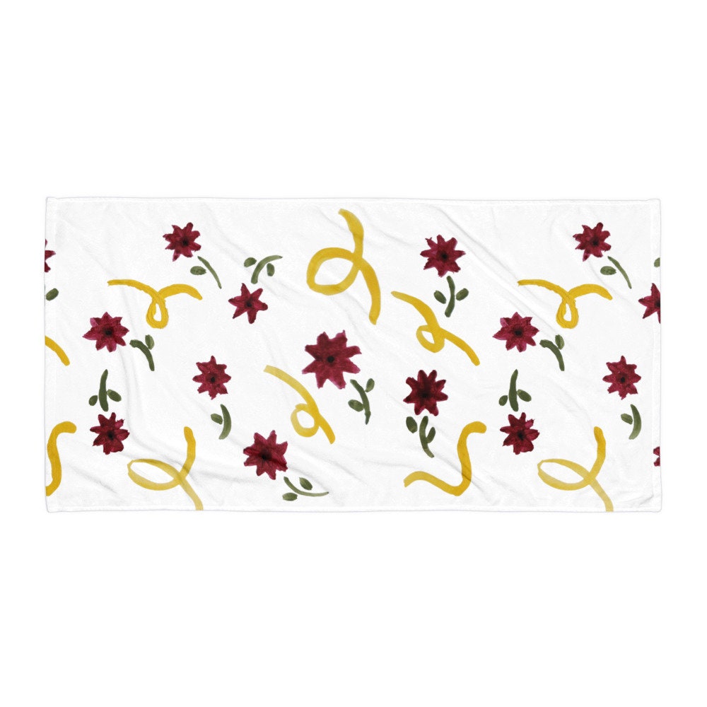Colorful floral beach towels,fall towels,housewares,decor,botanical towels,kids bath towels,premium towels,guest towels,pool towels