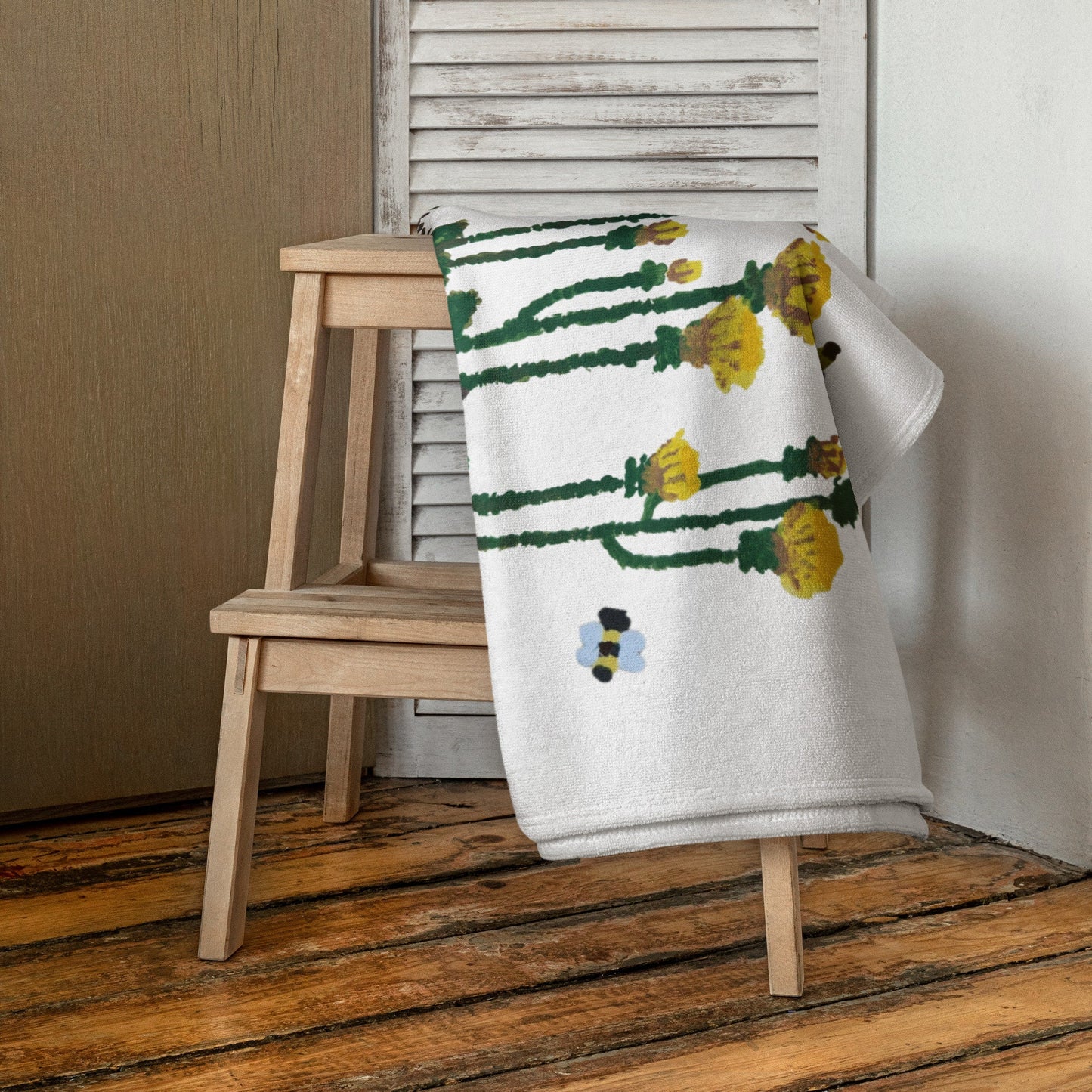 Dandelion floral bath towels,premium towels,fall towels,botanical towels,housewares,decor,beach towels,kids bath towels,guest towels