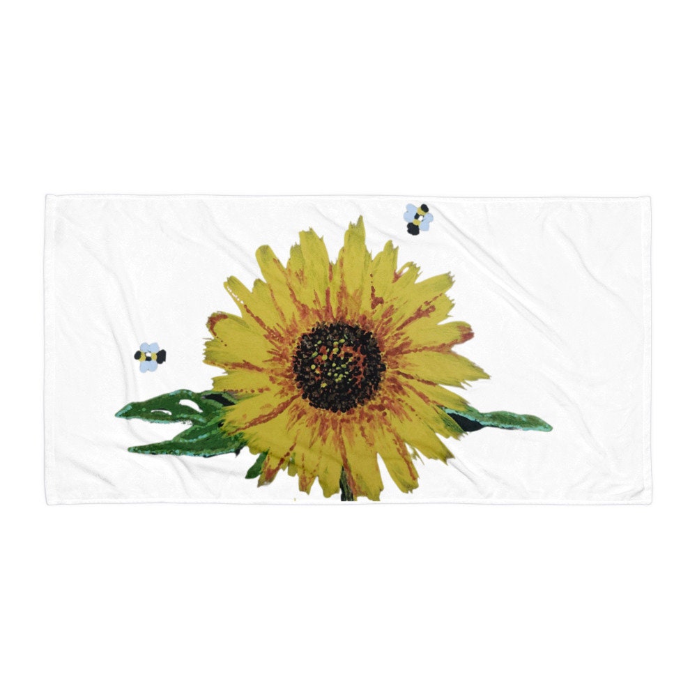 African Daisy bath towel,fall towels,botanical towels,housewares,decor,beach towels,kids bath towels,premium towels,guest towels