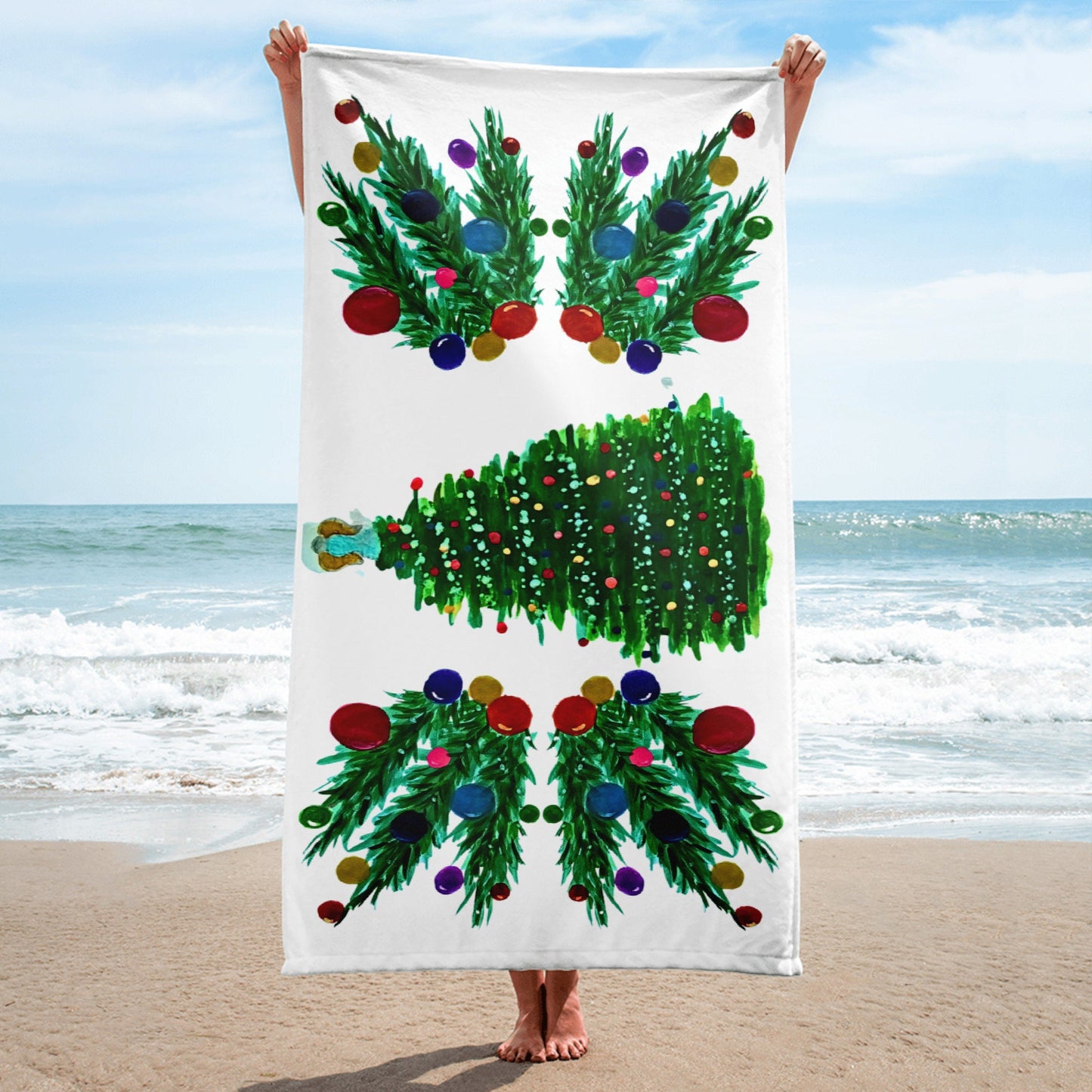 Christmas Tree Towel,fall towels,housewares,holiday decor,decor,beach towels,guest towels,botanical towels,christmas towels,holiday towels