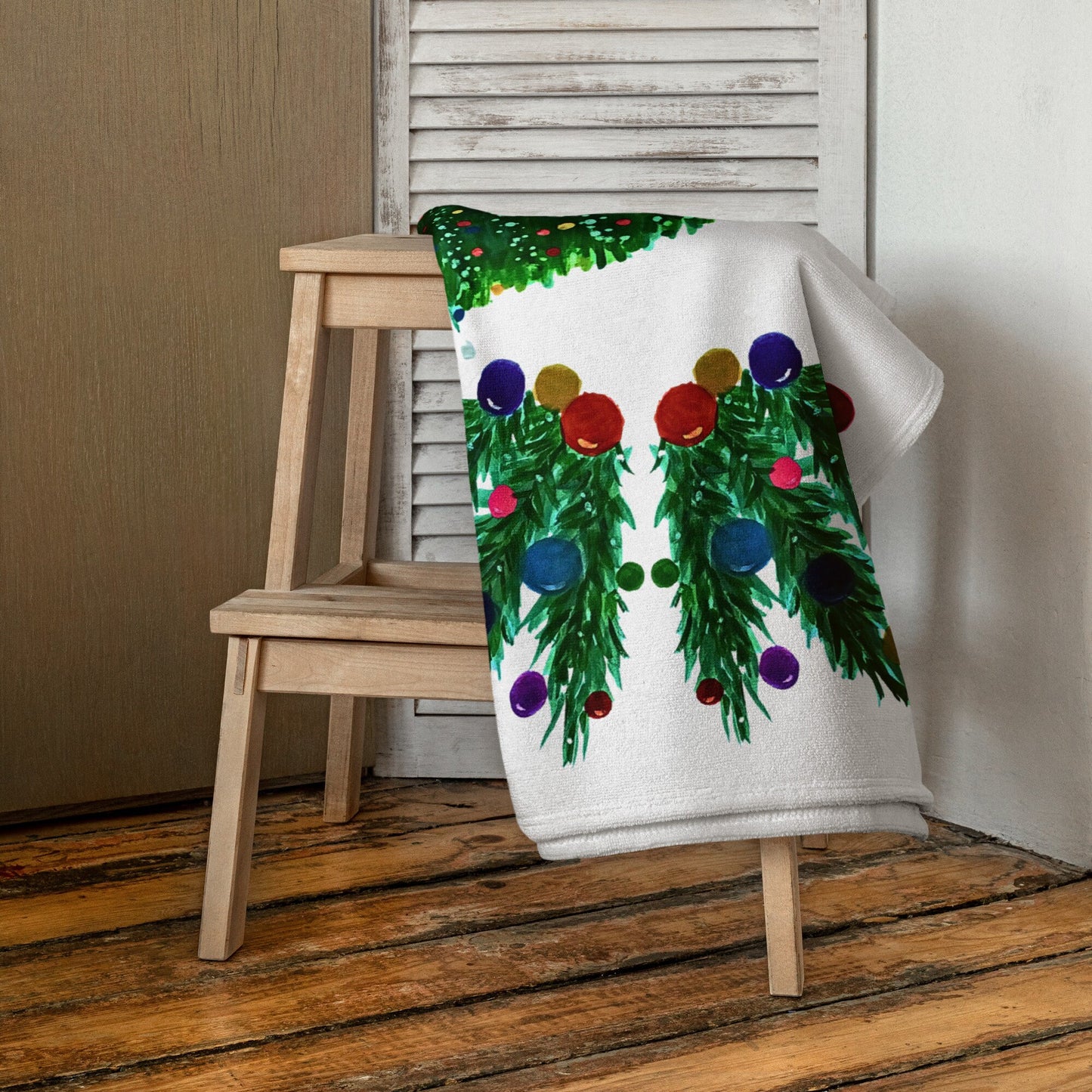Christmas Tree Towel,fall towels,housewares,holiday decor,decor,beach towels,guest towels,botanical towels,christmas towels,holiday towels