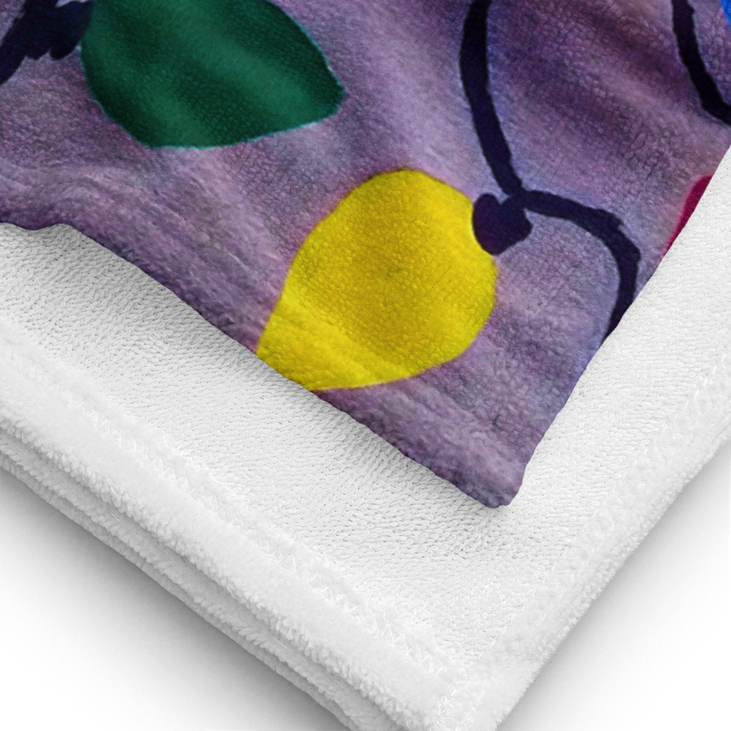 Holiday Lights Towel,fall towels,holiday towels,housewares,holiday decor,decor,guest towels,beach towels,kids bath towels,decorative towels