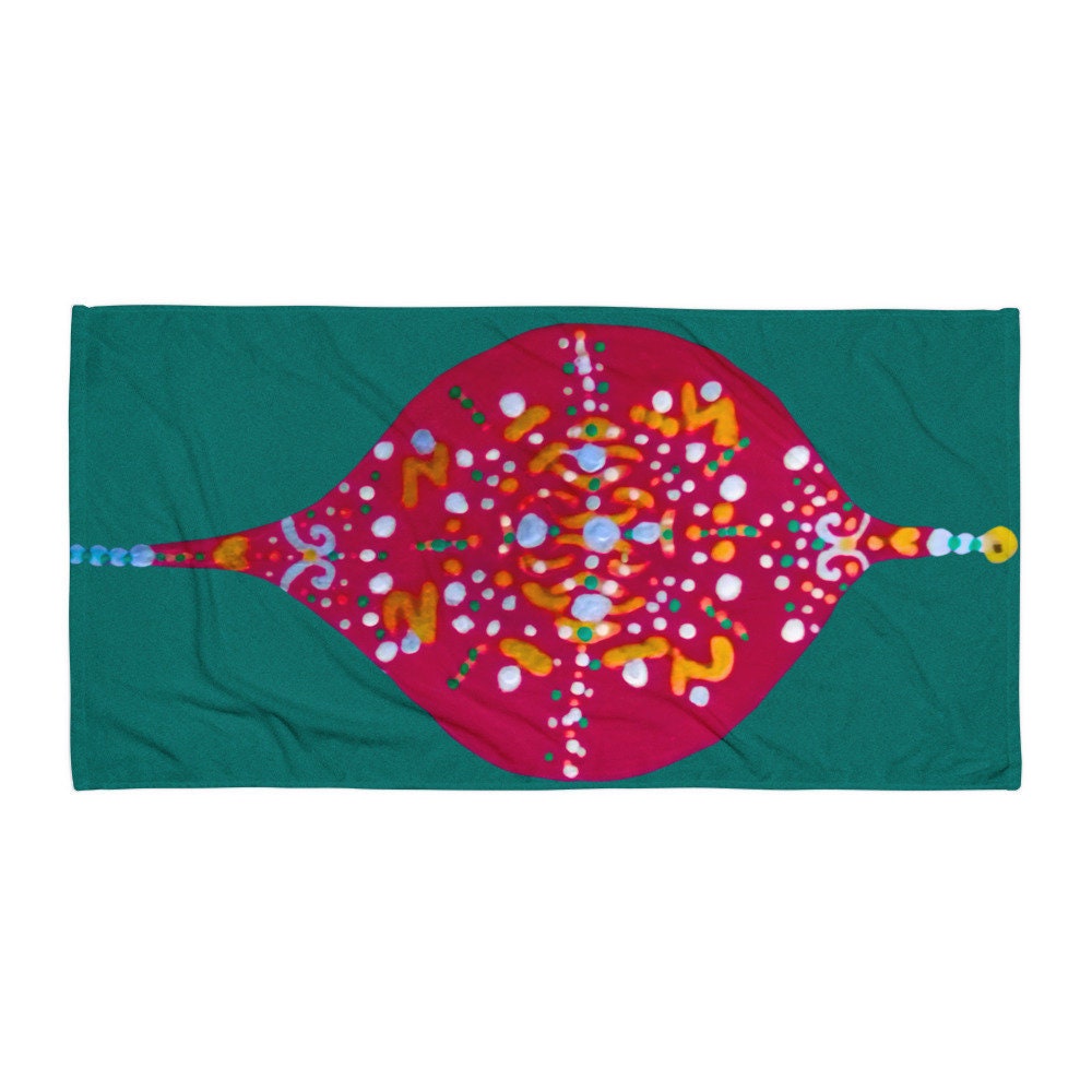 Holiday ornament towel,fall towels,housewares,holiday decor,decor,winter towels,guest towels,christmas towels,holiday towels,kids bath towel