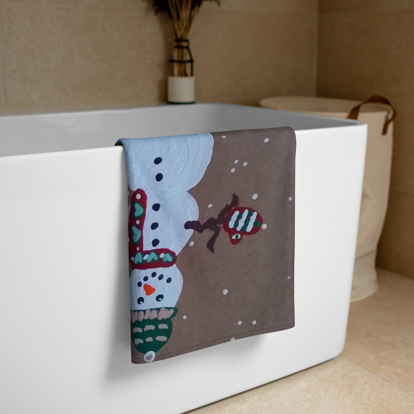 Snowmen towel,fall towels,housewares,holiday decor,decor,guest towels,holiday towels,winter towels,beach towels,kids bath towels
