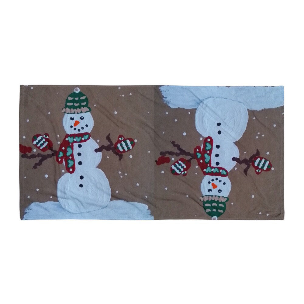 Snowmen towel,fall towels,housewares,holiday decor,decor,guest towels,holiday towels,winter towels,beach towels,kids bath towels