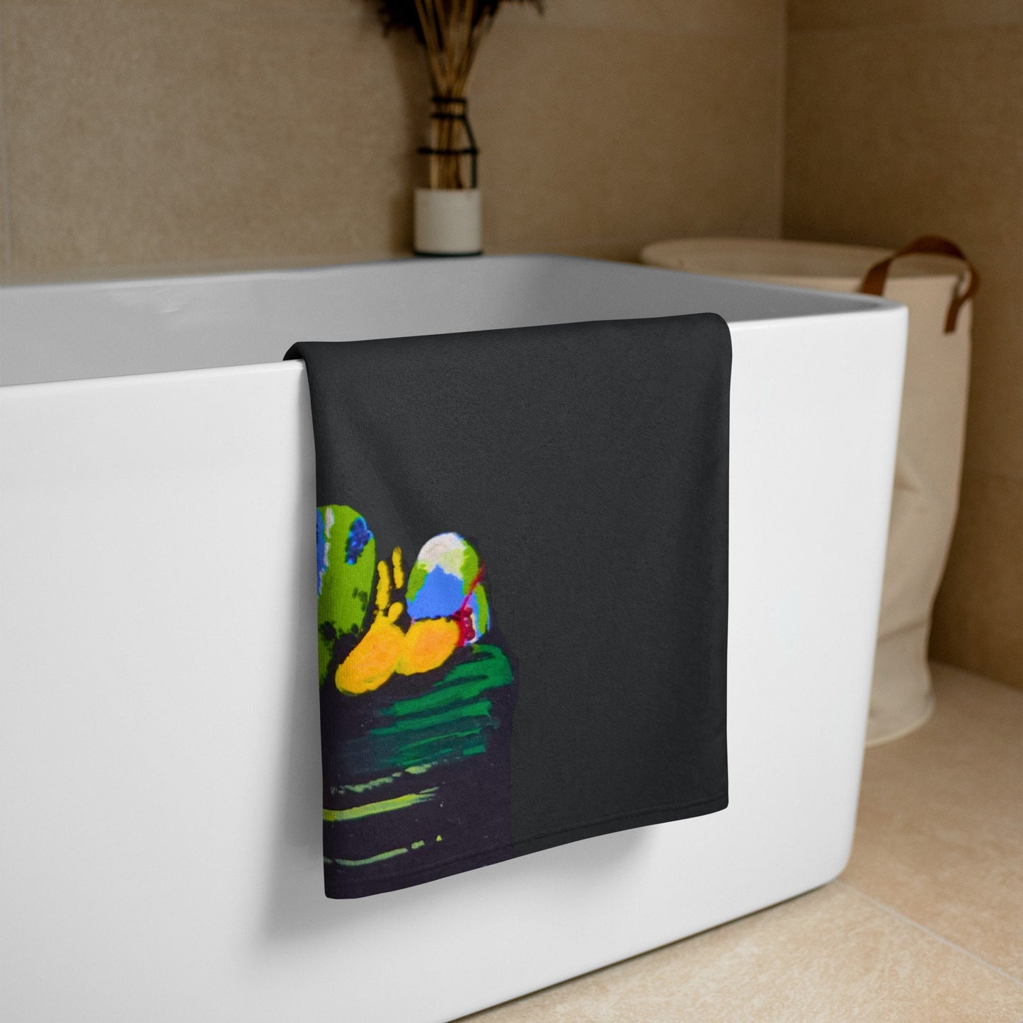 Green Frog towel,fall towels,botanical towels,housewares,decor,guest towels,kids bath towels,beach towels,premium towels,nature lovers gift