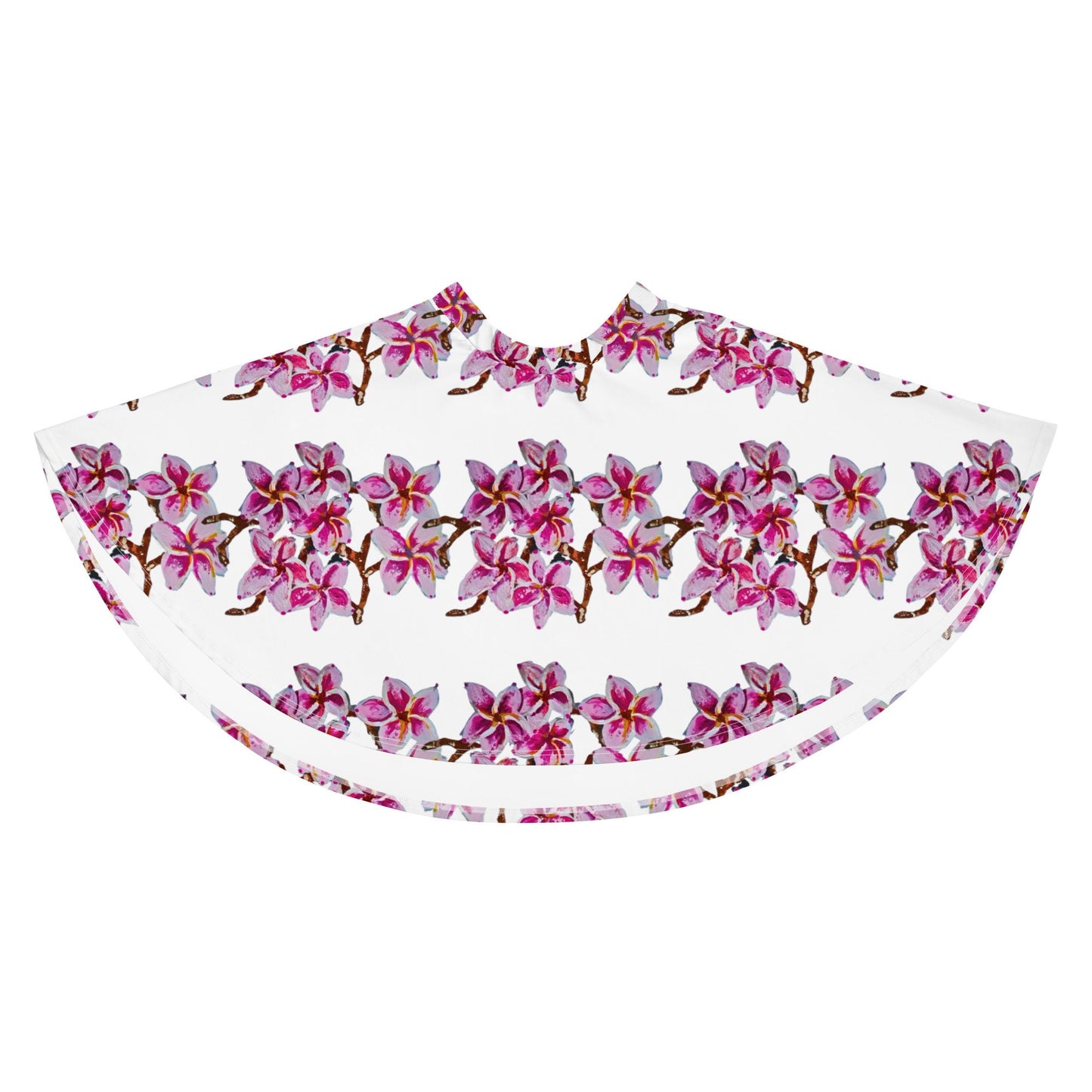 Cherry Blossom Flared Skirt,ruffle skirt,pleated skirt,flowy skirt,plus size skirt,elastic waist skirt,floral skirt