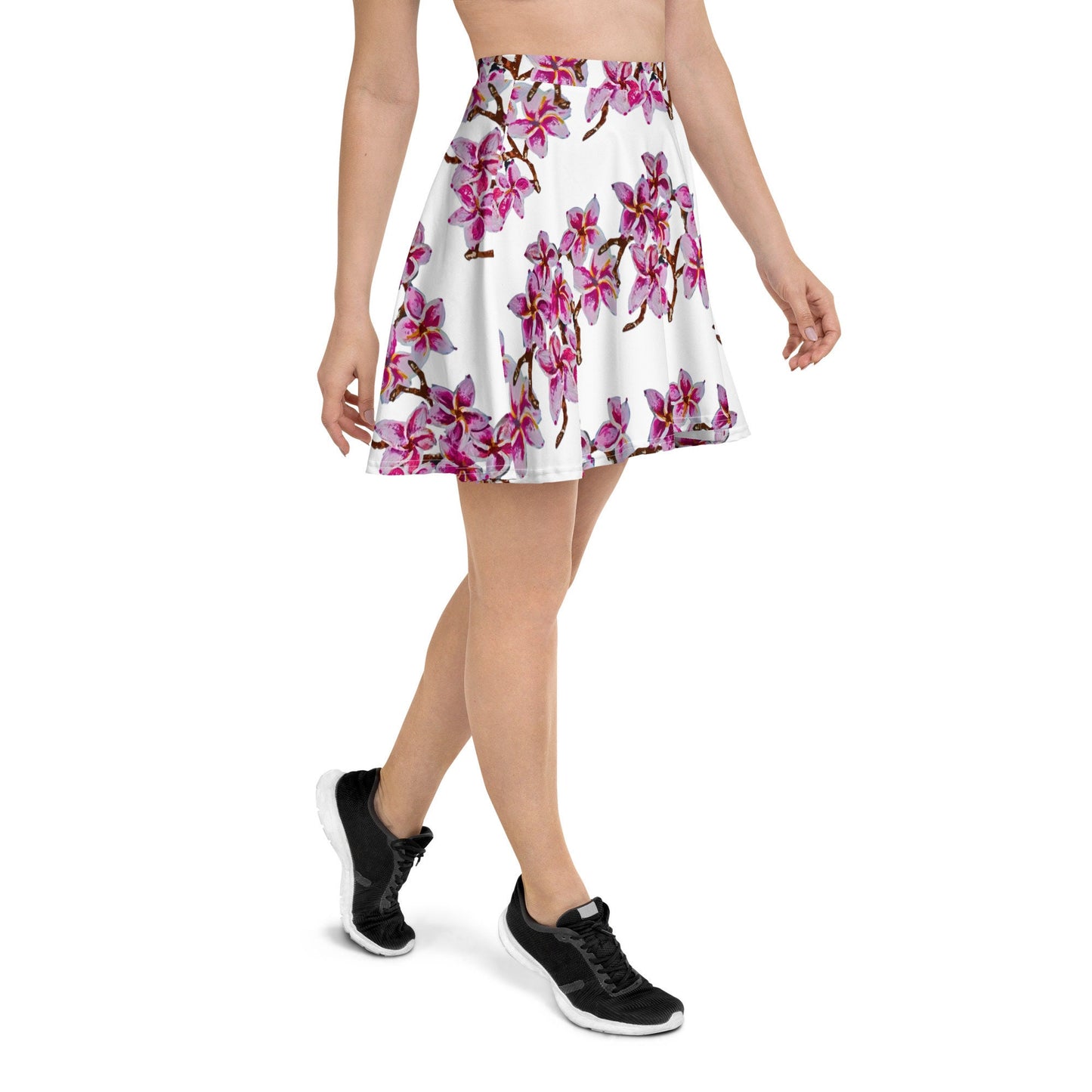 Cherry Blossom Flared Skirt,ruffle skirt,pleated skirt,flowy skirt,plus size skirt,elastic waist skirt,floral skirt