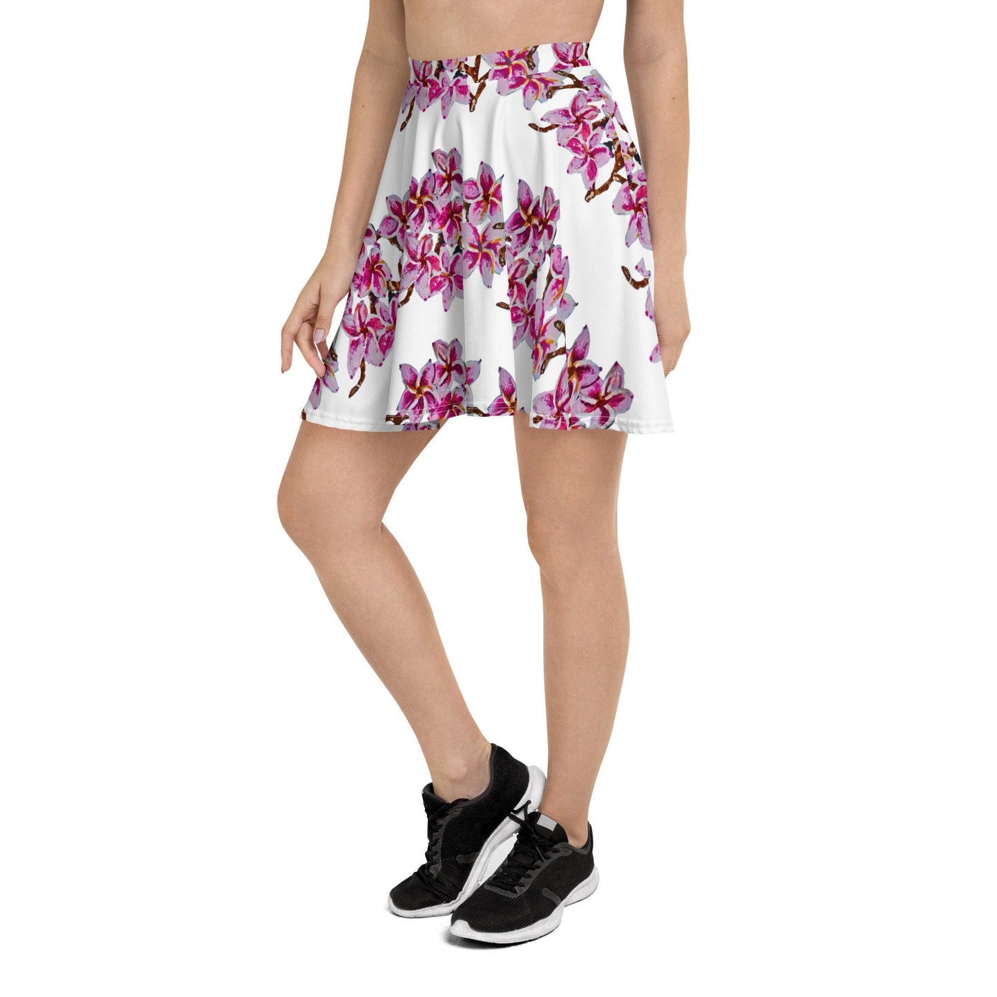 Cherry Blossom Flared Skirt,ruffle skirt,pleated skirt,flowy skirt,plus size skirt,elastic waist skirt,floral skirt