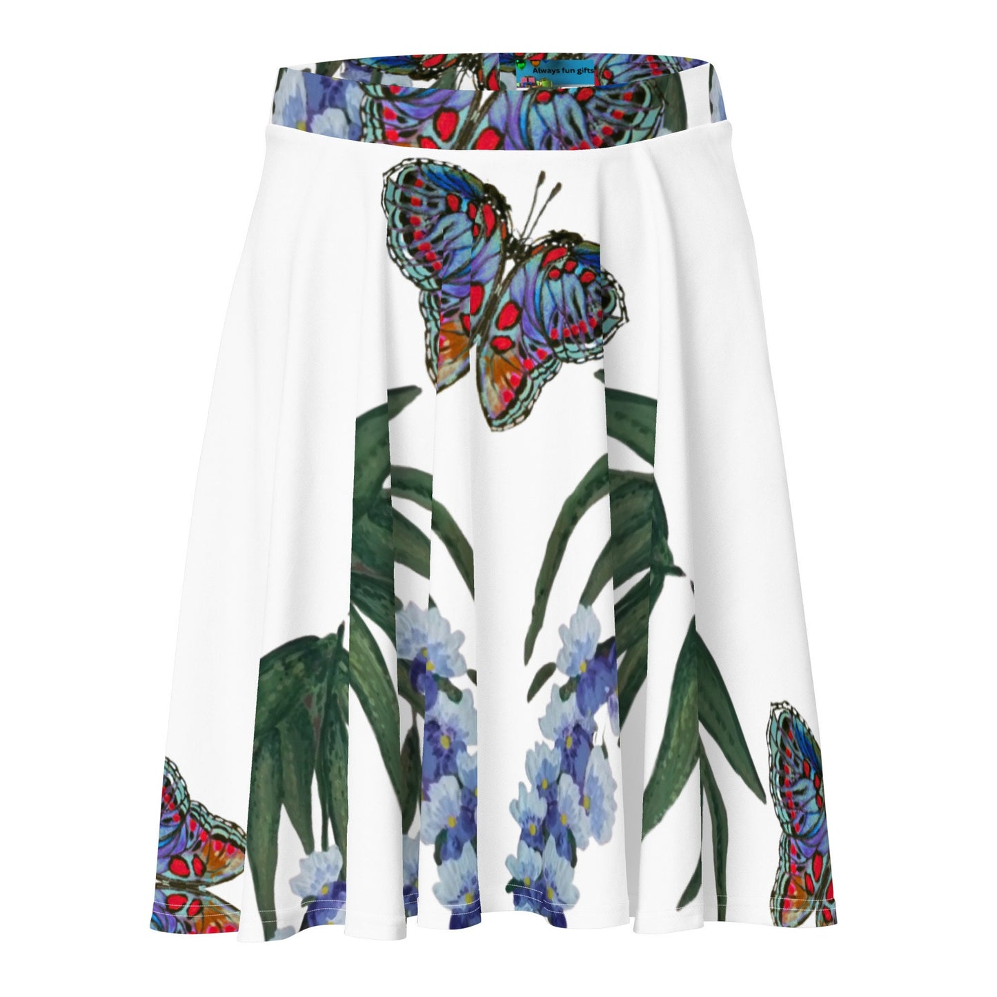 Butterfly Floral Skirt,gift for sisters,flower skirt,elastic waist,plus size skirt,office skirt,flowy skirt,pleated skirt,ruffle skirt
