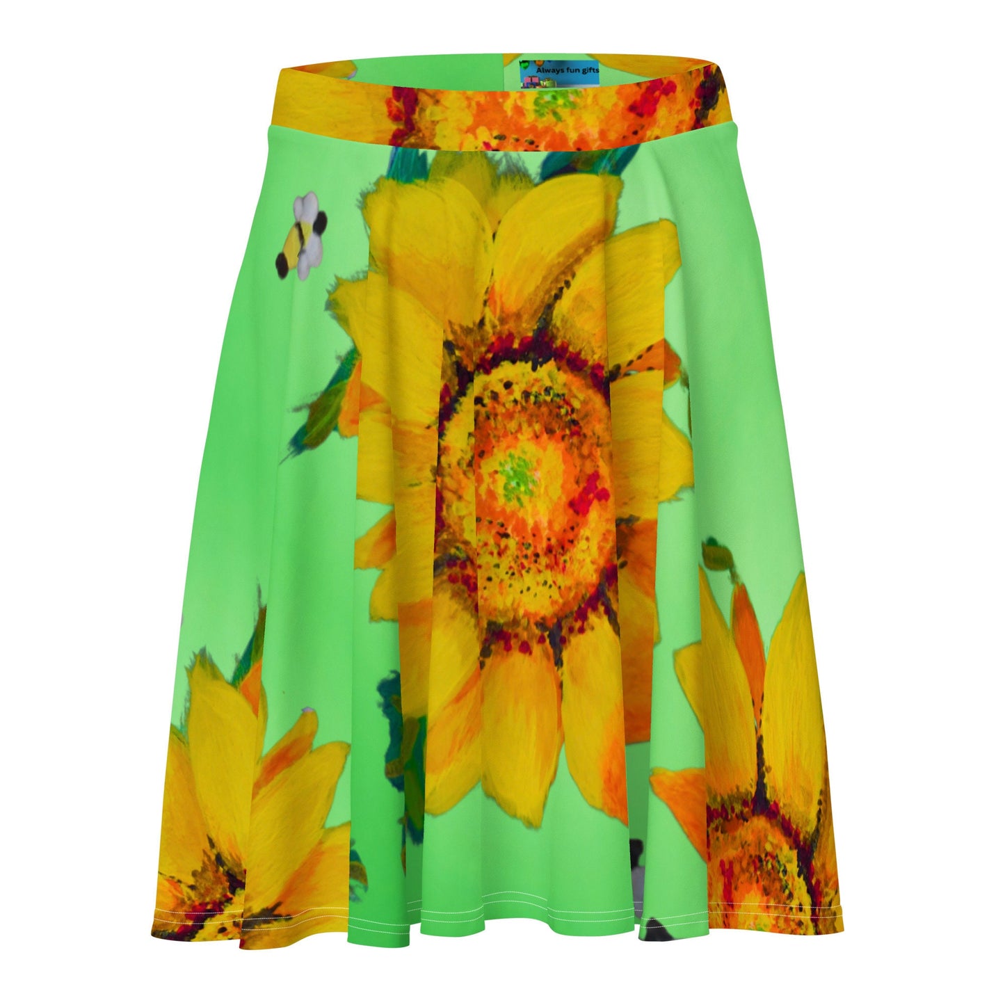 Sunflower Skirt,floral skirts,gift for sisters,pleated skirt,ruffle skirt,flowy skirt,flower skirt,office skirt,elastic waist