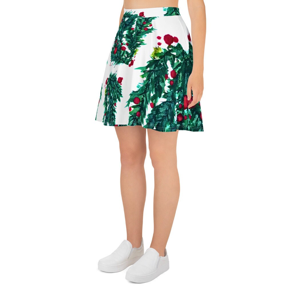Holiday Skirt,christmas skirt,ruffle skirt,winter skirt,pleated skirt,plus size,elastic waist,flared skirt,flowy skirt