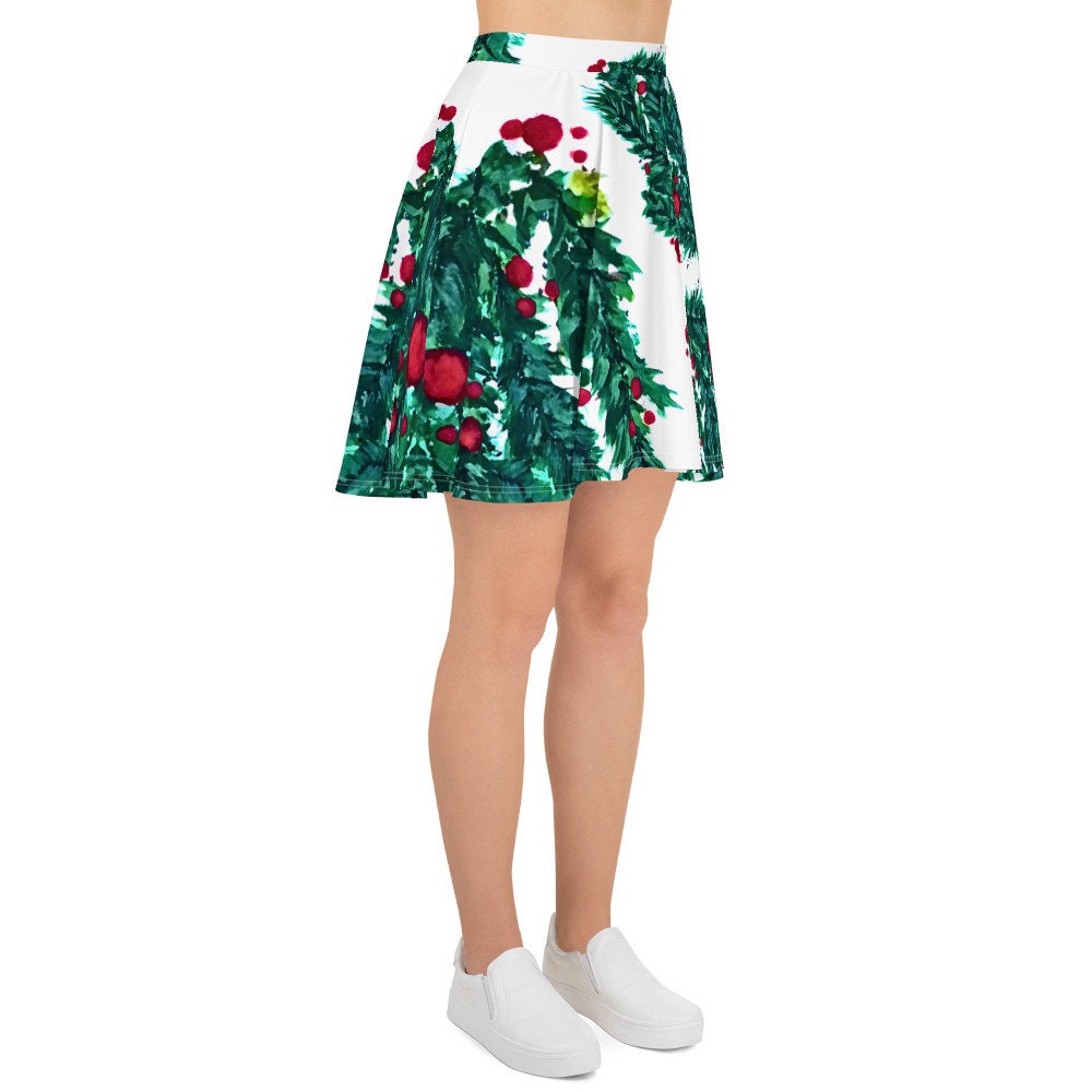 Holiday Skirt,christmas skirt,ruffle skirt,winter skirt,pleated skirt,plus size,elastic waist,flared skirt,flowy skirt