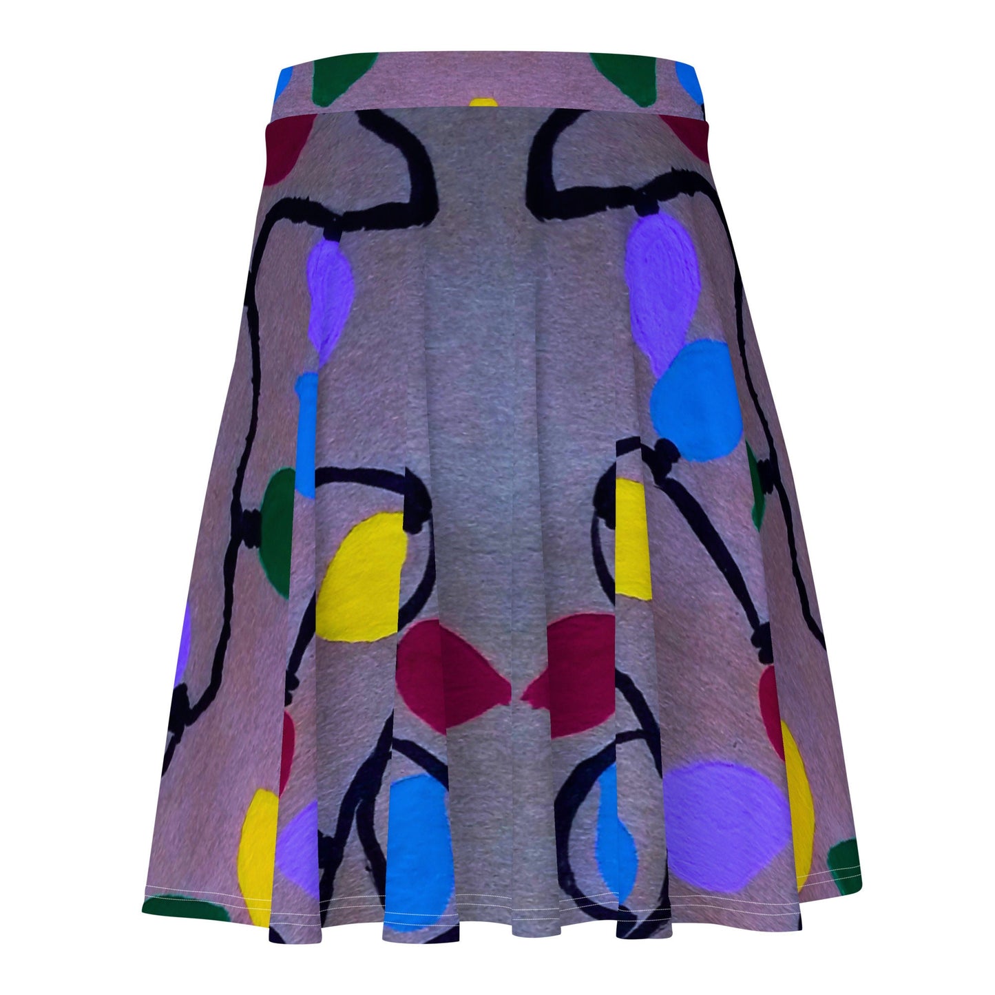 Holiday Lights Skirt,gift for sisters,christmas lights,office skirt,elastic waist skirt,plus size skirt,colorful skirts,pleated skirt