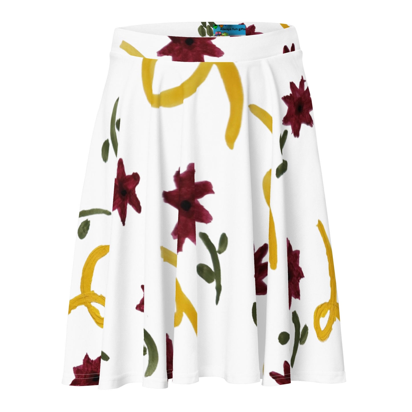 Floral Pattern Skirt,gift for sisters,elastic waist skirt,plus size skirt,pleated skirt,office skirt,colorful skirt