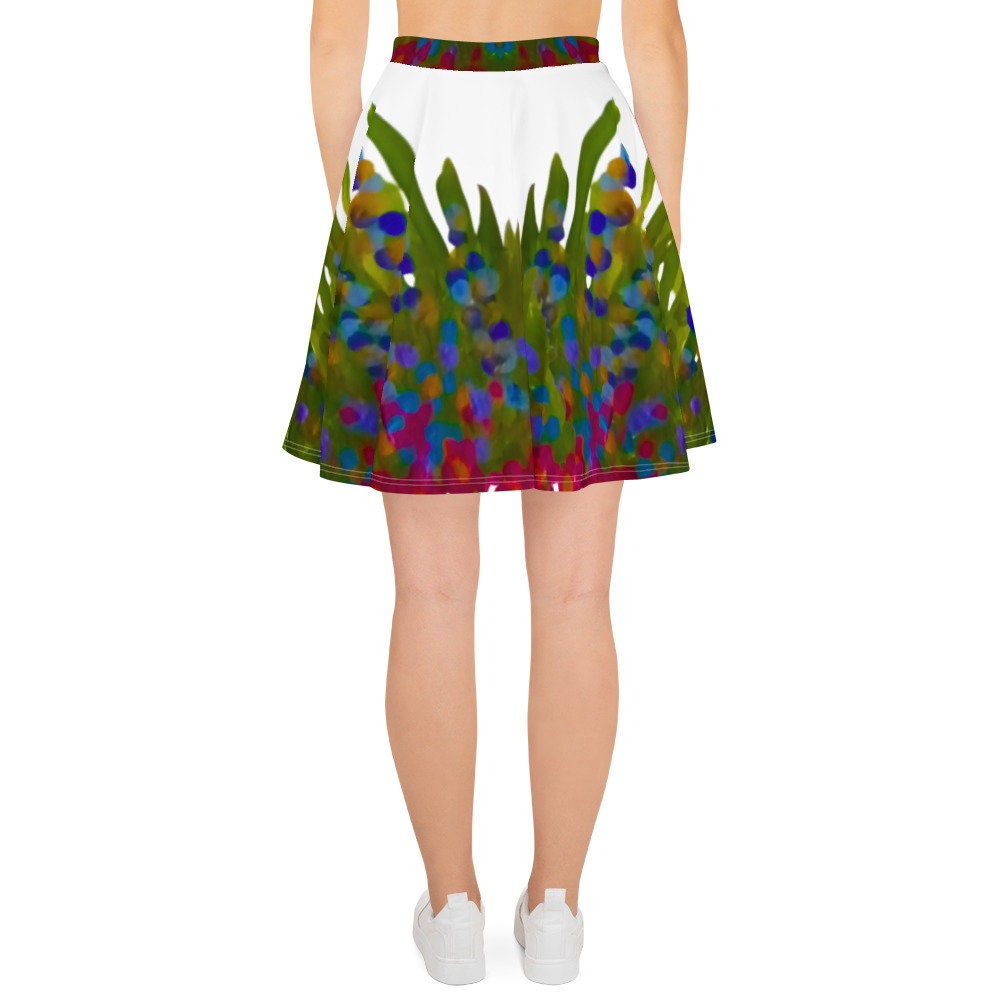 Wildflower Skirt,elastic waist skirt,floral skirt,colorful skirt,plus size,pleated skirt,office skirt