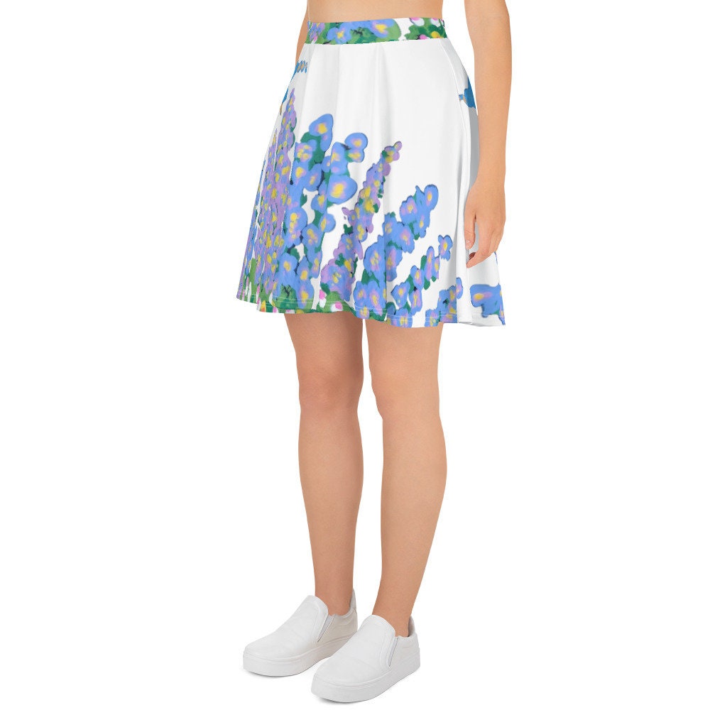 Pastel Skirt,butterfly,pastel watercolor,floral skirt,flower skirt,colorful skirt,botanical skirt,flared skirt
