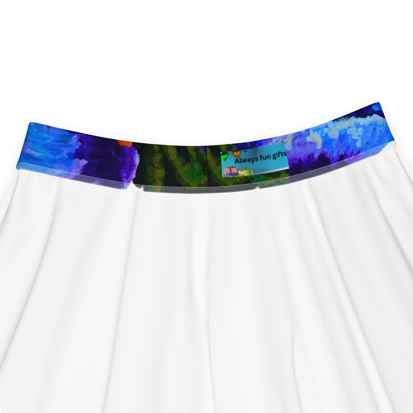 Blue Poppies Skirt,elastic waist skirt,office skirt,flared skirt,floral skirt,plus size skirt,flower skirt,colorful skirt