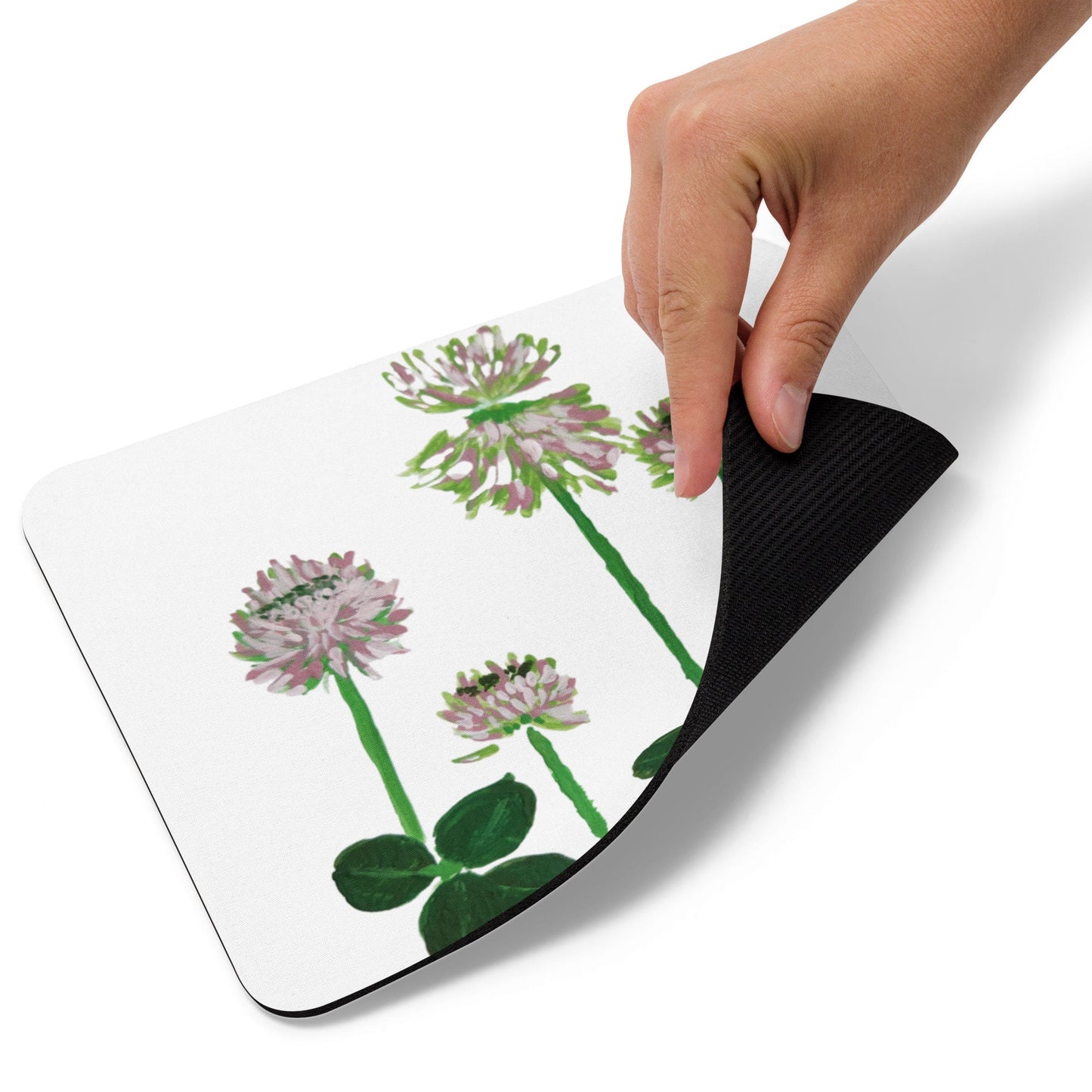 White Clover Floral Mousepad,unique mousepad,desk accessories,work from home,plant mousepad,botanical mousepad,gifts for nerds,gift under 20