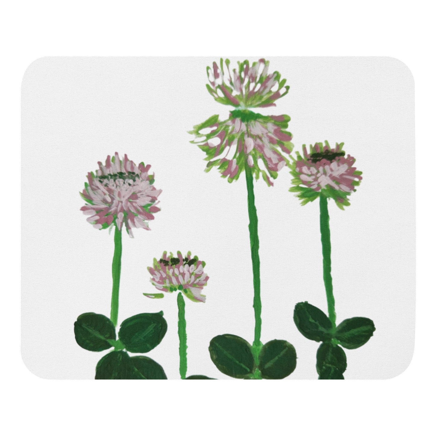 White Clover Floral Mousepad,unique mousepad,desk accessories,work from home,plant mousepad,botanical mousepad,gifts for nerds,gift under 20