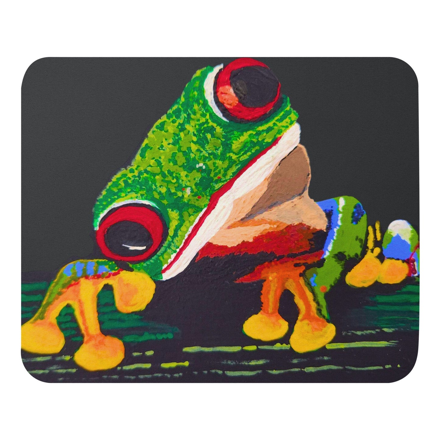 Frog Mousepad,aesthetic mousepad,frog lovers gift,unique mousepad,colorful mousepad,animal lovers gift,nature lovers gift