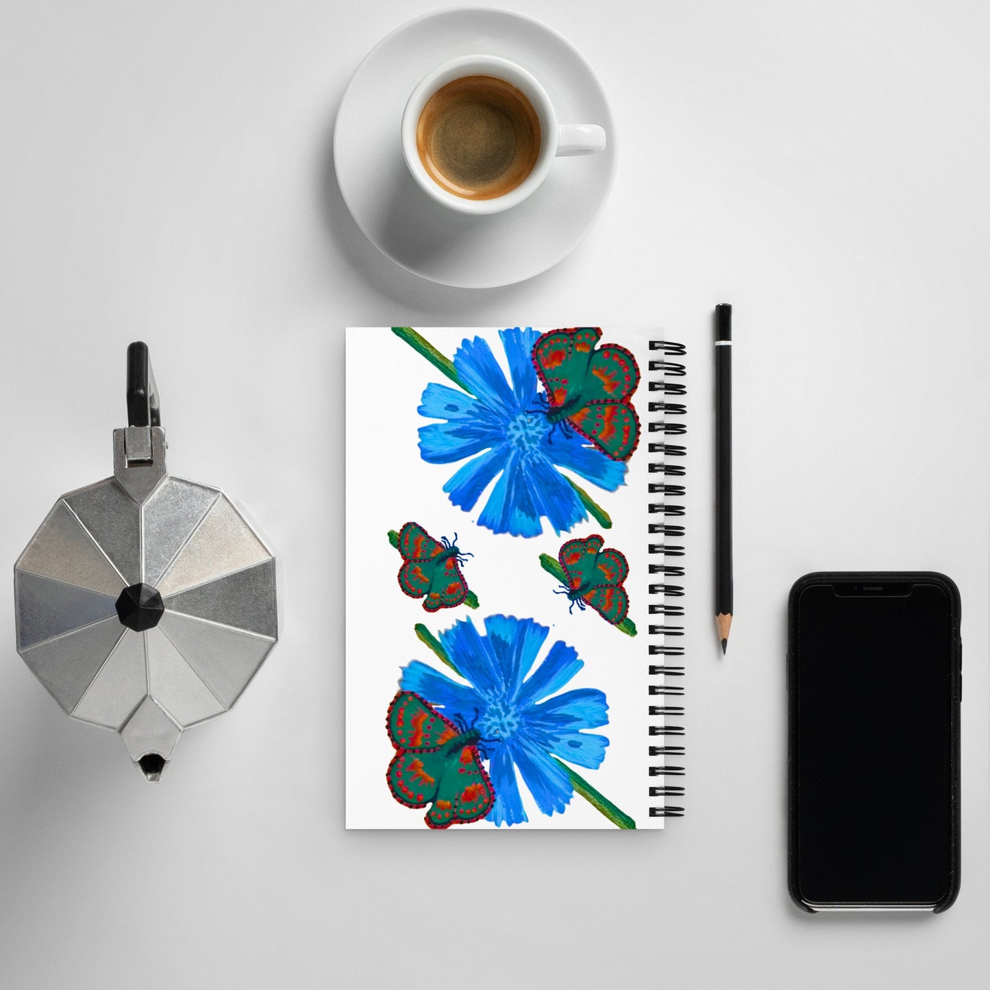 Green Butterfly Spiral Notebook,lined notebook,writing journal,meditation journal,gardening journal,dream journal,nature lovers gift