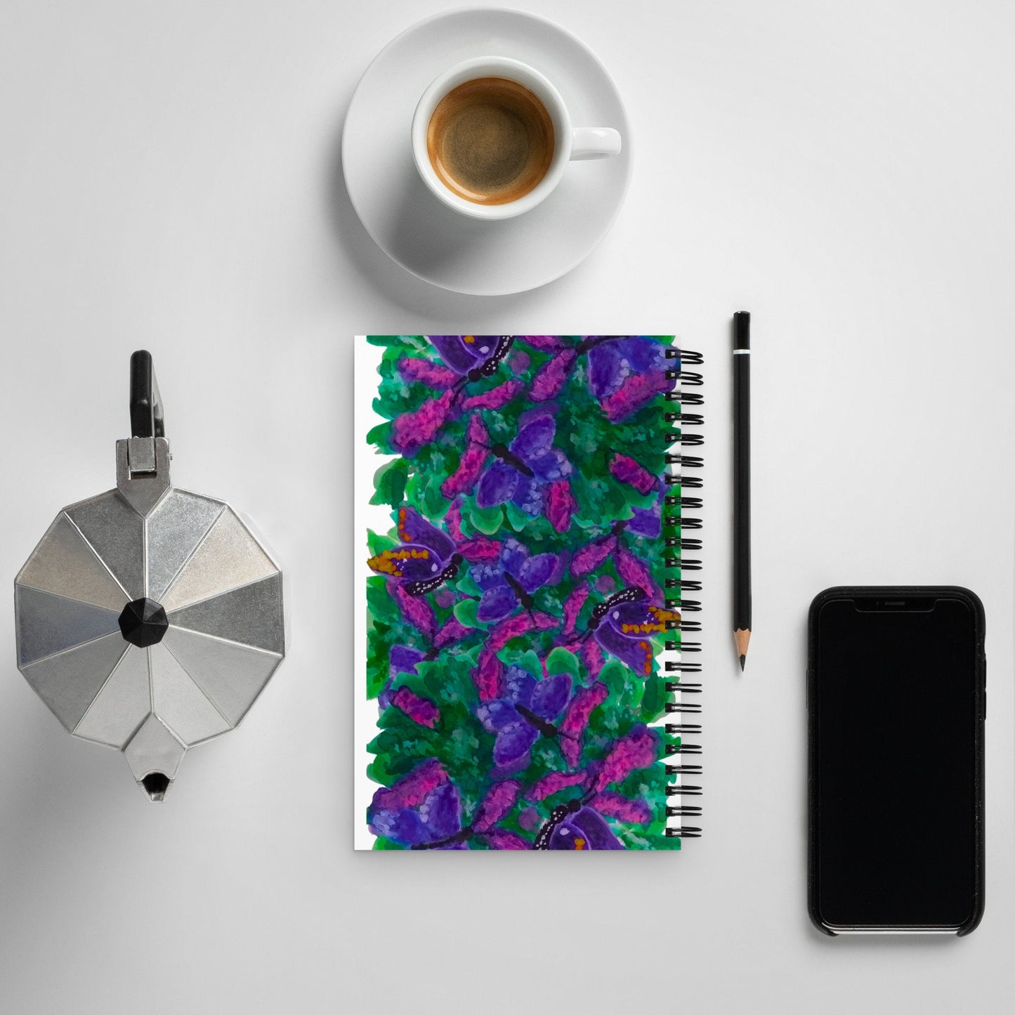 Purple Butterfly Spiral Notebook,lined notebook,gardening journal,writing journal,dream journal,composition notebook