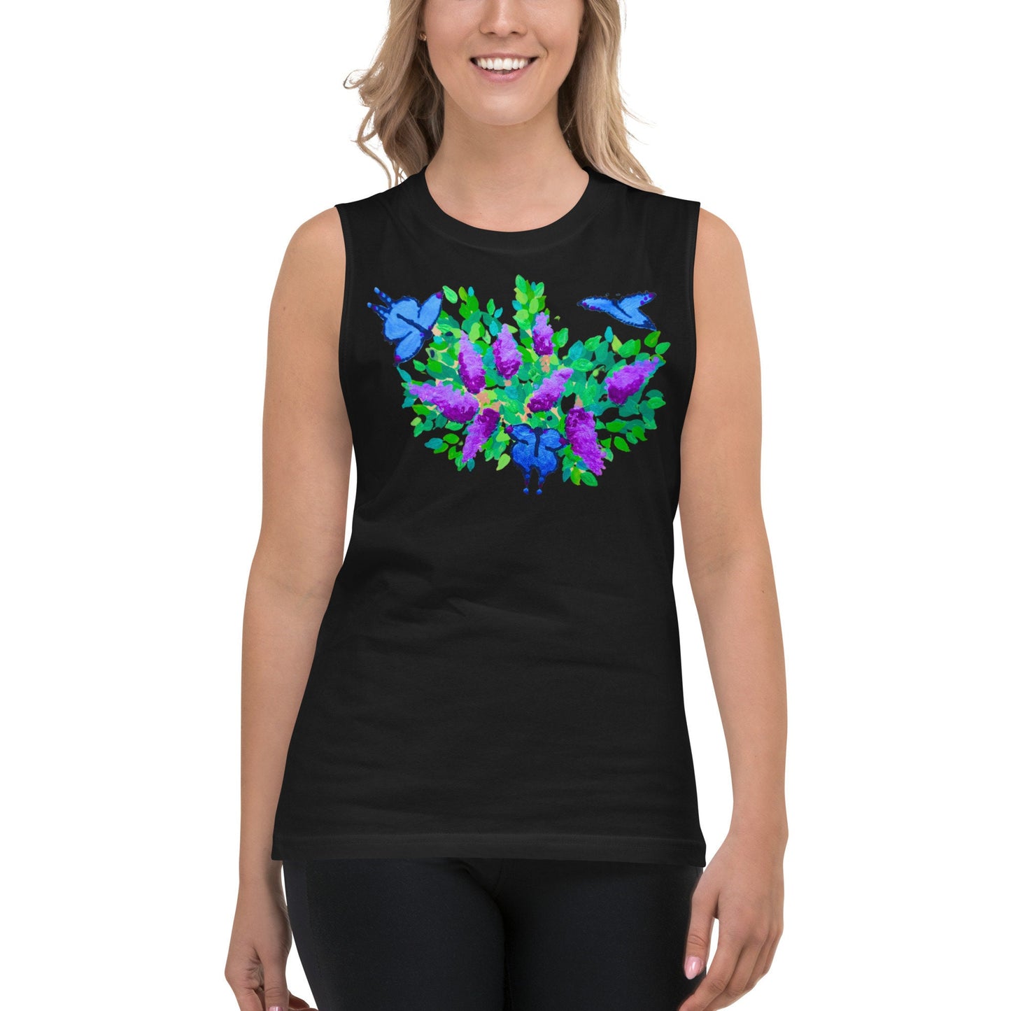Butterfly Lovers Shirt,botanical shirt,floral shirt,floral top,wildflowers shirt,summer shirt,painted floral top