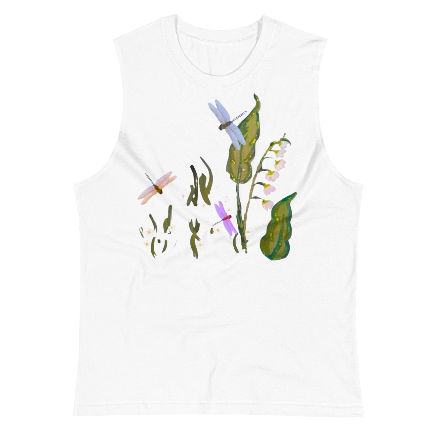 Dragonfly Shirt,wildflower shirt,botanical shirt,painted floral top,black floral top