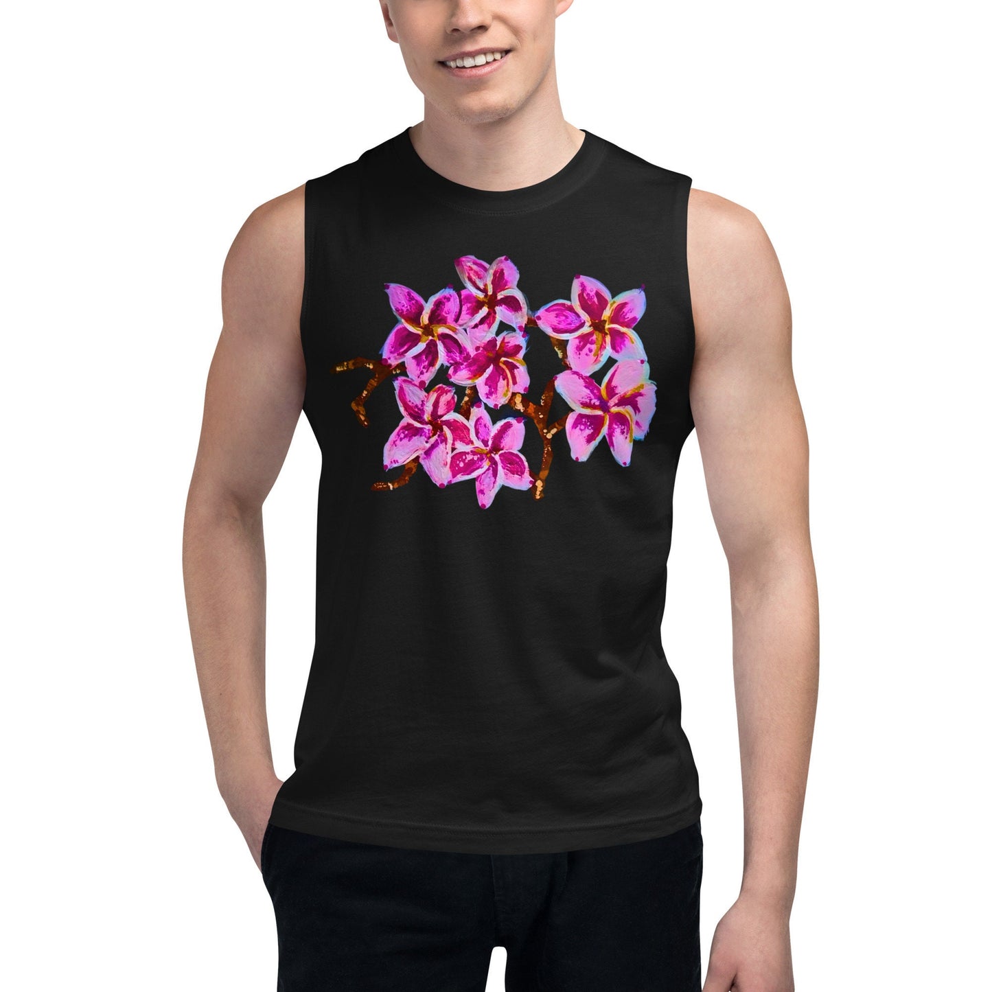 Cherry Blossom Shirt,botanical shirt,wildflower shirt,pink floral shirt,painted floral top