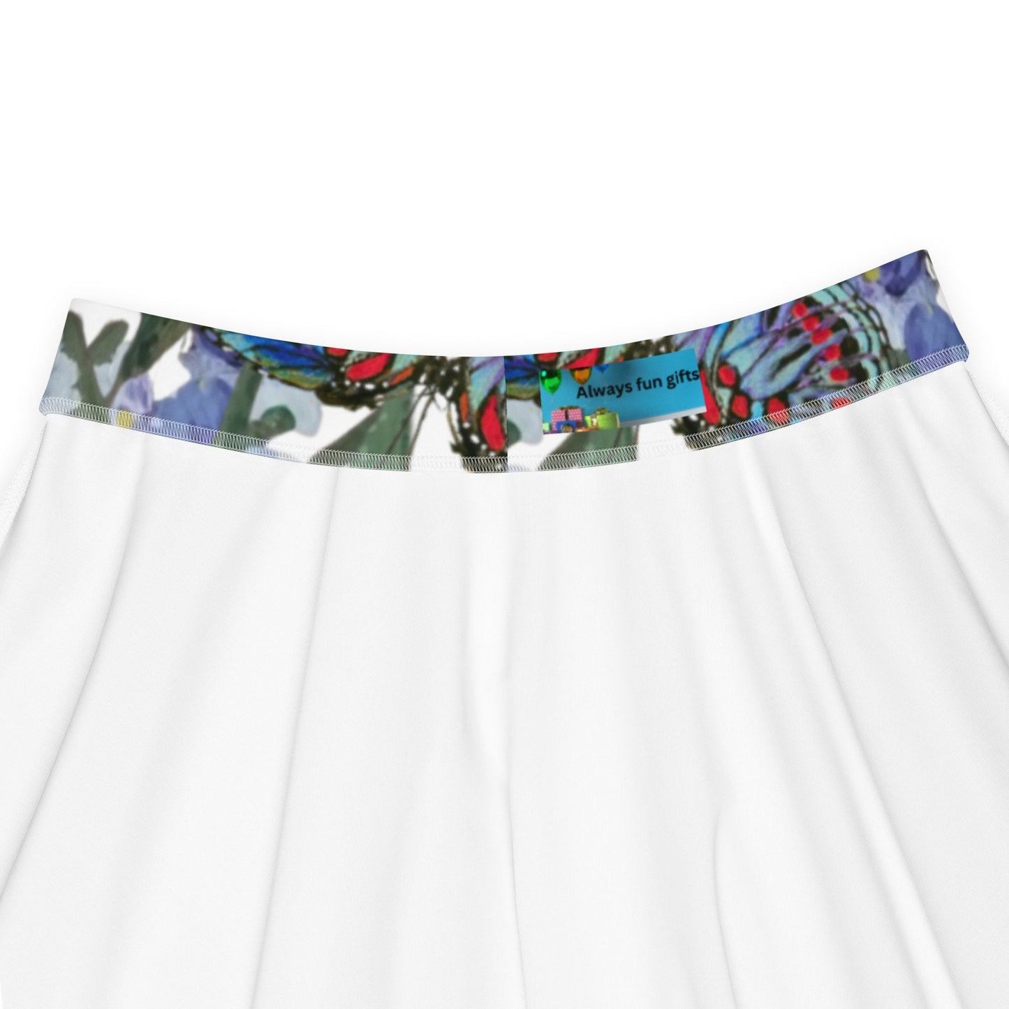 Butterfly Floral Skirt,gift for sisters,flower skirt,elastic waist,plus size skirt,office skirt,flowy skirt,pleated skirt,ruffle skirt