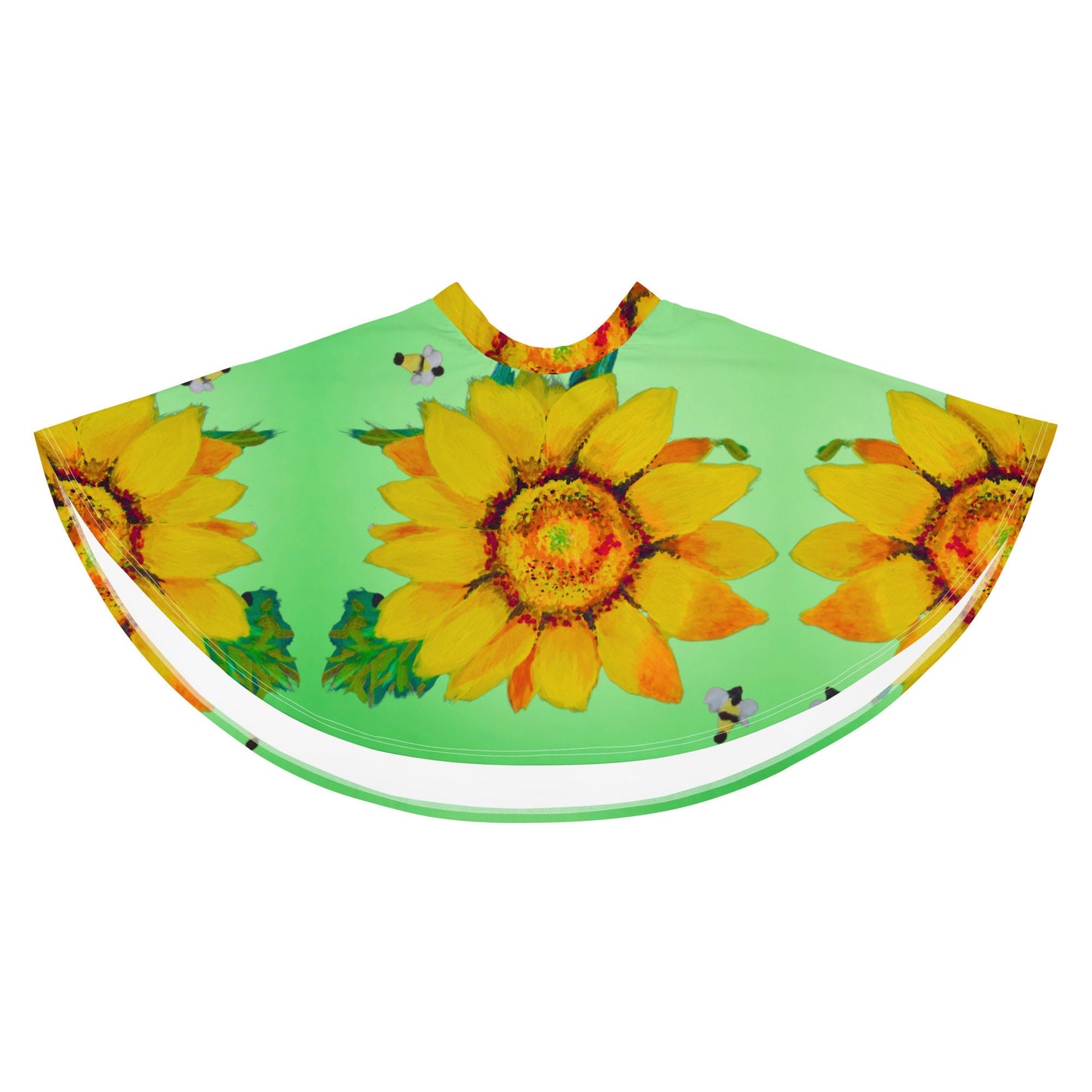 Sunflower Skirt,floral skirts,gift for sisters,pleated skirt,ruffle skirt,flowy skirt,flower skirt,office skirt,elastic waist