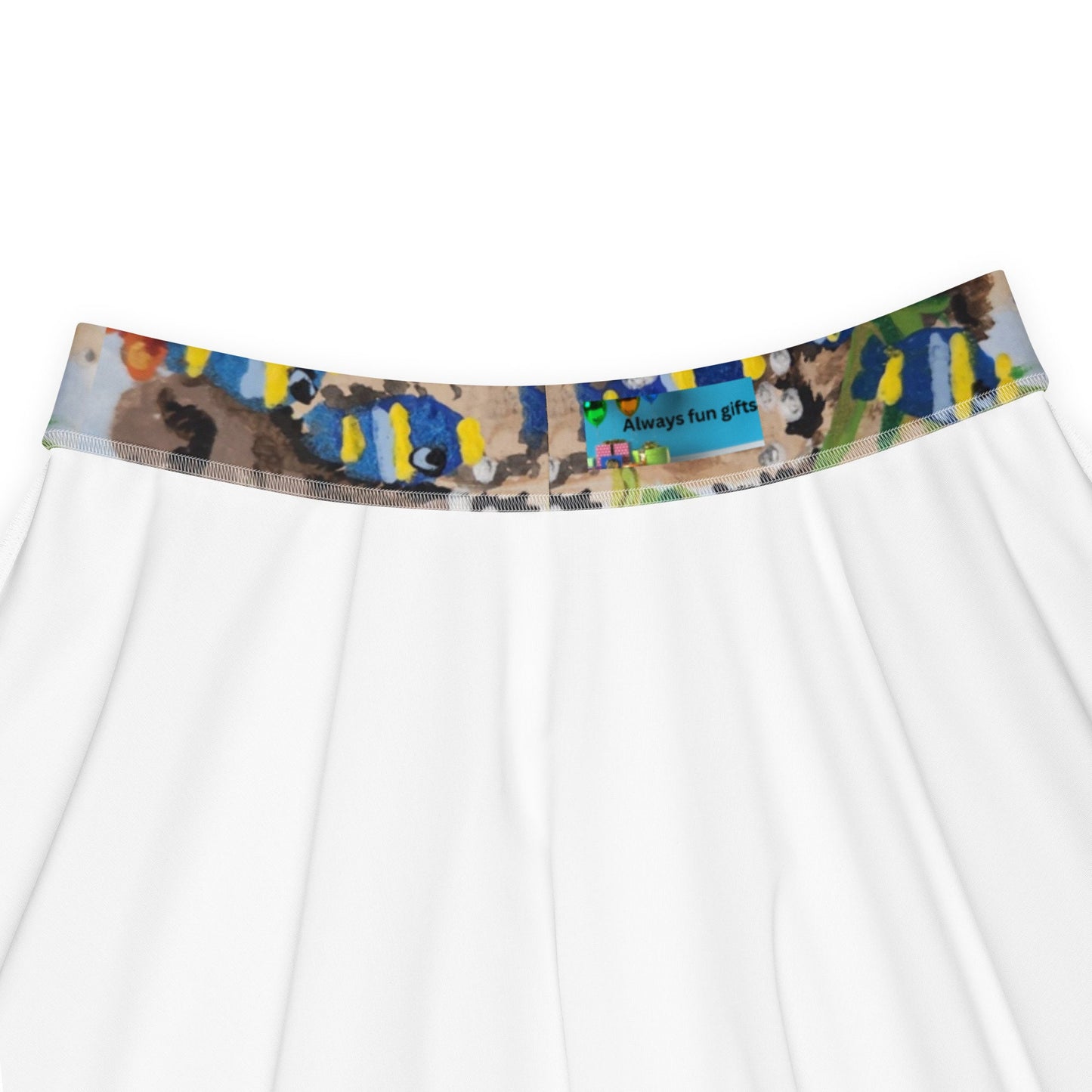 Ocean View Print Skirt,pleated skirt,office skirt,gift for sisters,flared skirt,flowy skirt,elastic waist,plus size,ruffle skirt,colorful
