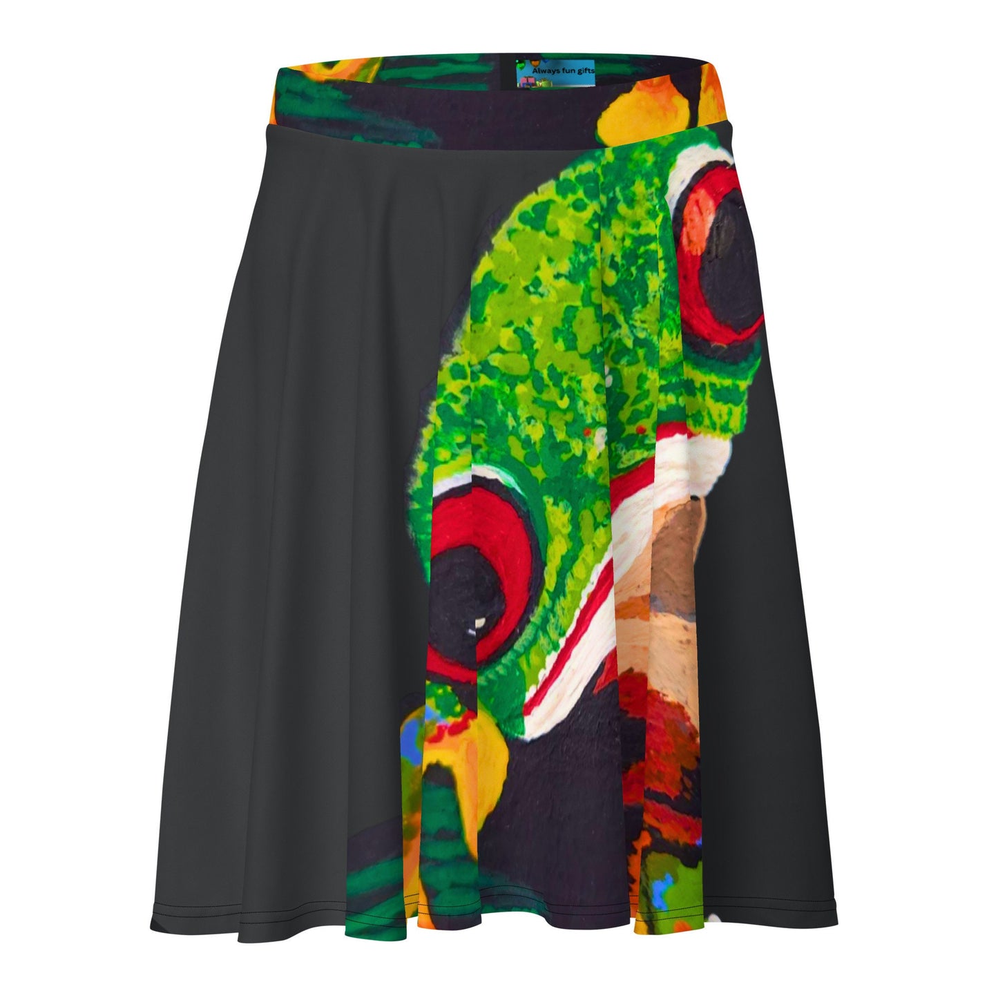 Frog Skirt,black skirt,ruffle skirt,gift for sisters,pleated skirt,office skirt,flowy skirt,flared skirt,plus size,elastic waist,colorful