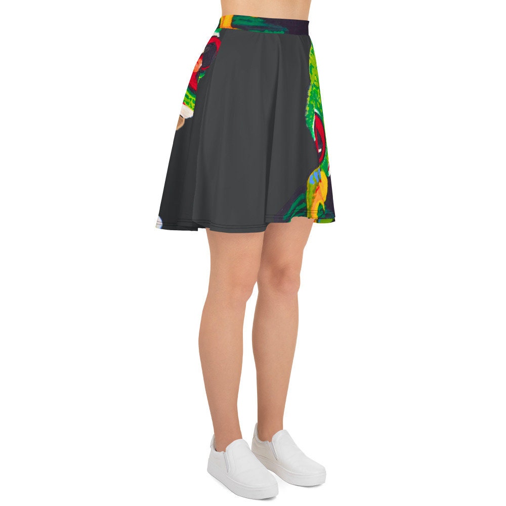 Frog Skirt,black skirt,ruffle skirt,gift for sisters,pleated skirt,office skirt,flowy skirt,flared skirt,plus size,elastic waist,colorful