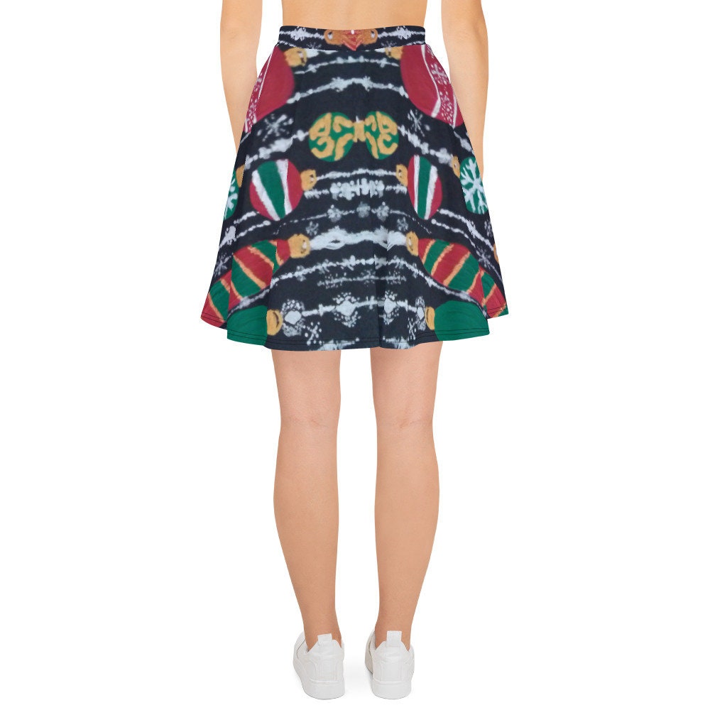 Holiday Skater Skirt,elastic waist skirt,plus size skirt,colorful skirt,cute skirt,christmas skirt,flared skirt