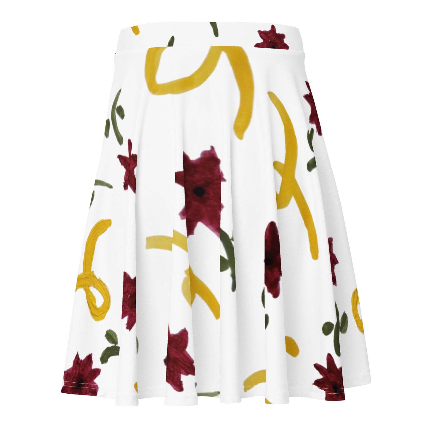 Floral Pattern Skirt,gift for sisters,elastic waist skirt,plus size skirt,pleated skirt,office skirt,colorful skirt