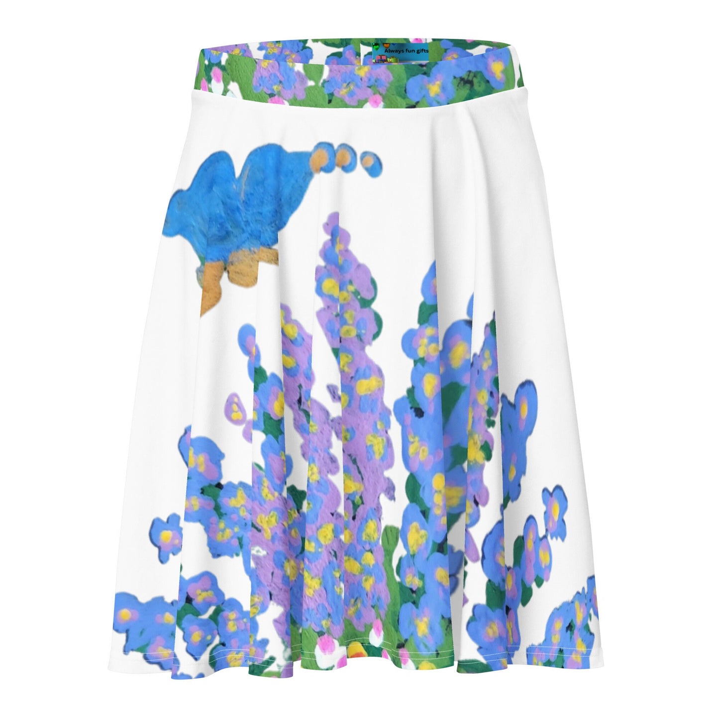 Pastel Skirt,butterfly,pastel watercolor,floral skirt,flower skirt,colorful skirt,botanical skirt,flared skirt