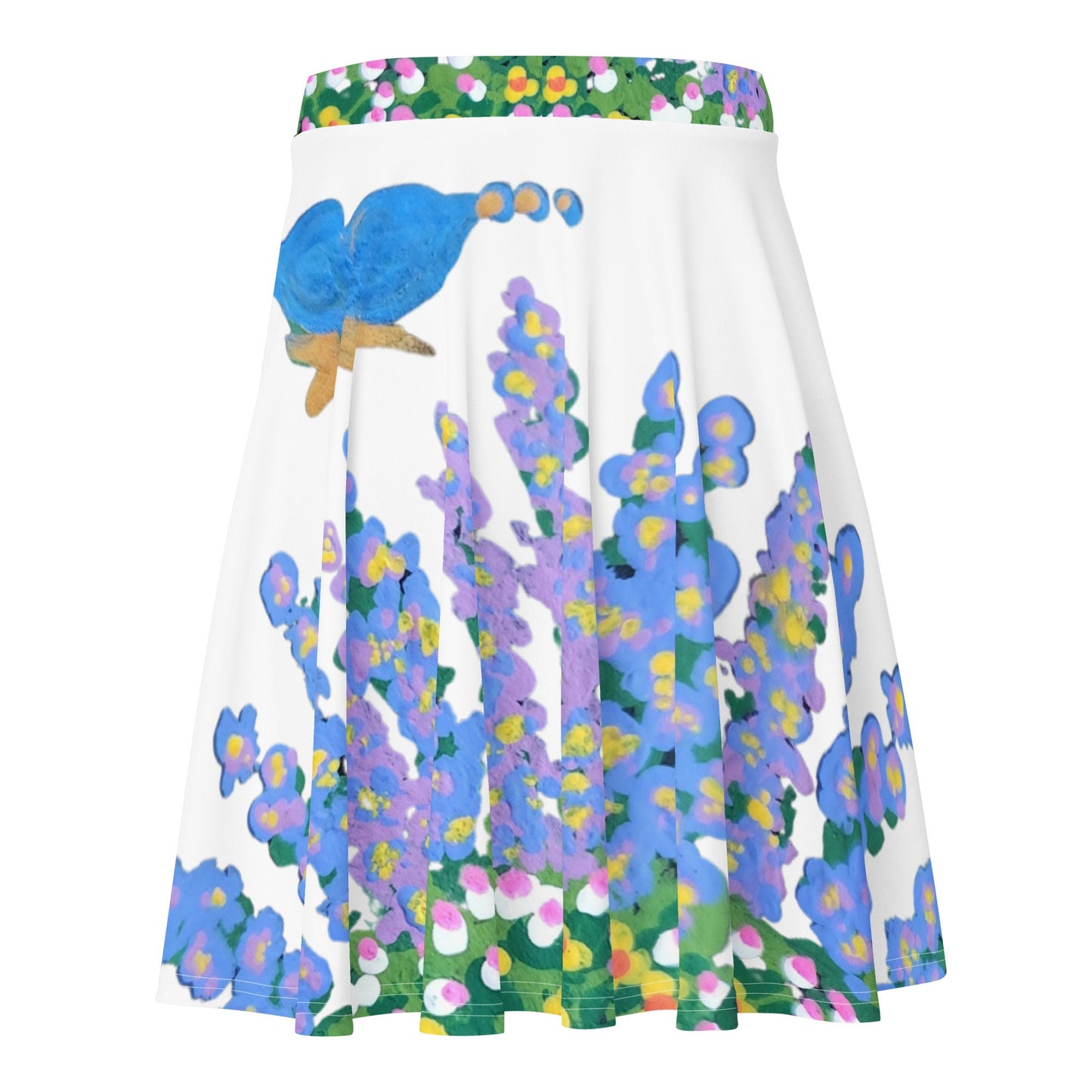 Pastel Skirt,butterfly,pastel watercolor,floral skirt,flower skirt,colorful skirt,botanical skirt,flared skirt