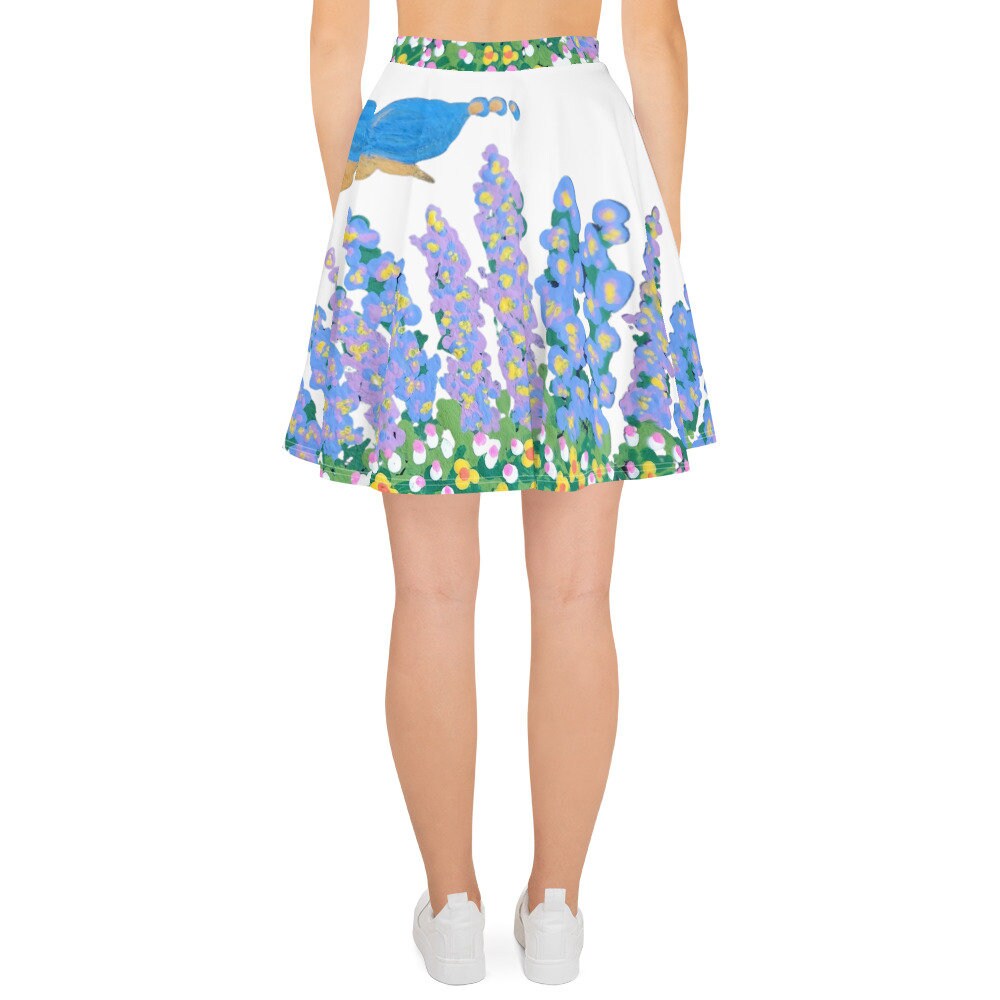 Pastel Skirt,butterfly,pastel watercolor,floral skirt,flower skirt,colorful skirt,botanical skirt,flared skirt