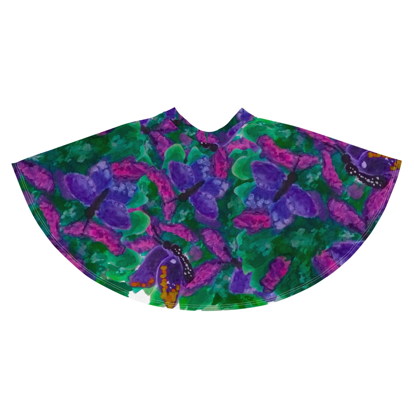 Colorful Butterfly Skirt,knee length skirt,elastic waist skirt,office skirt,floral skirt,plus size,flowy skirt,cute skirt