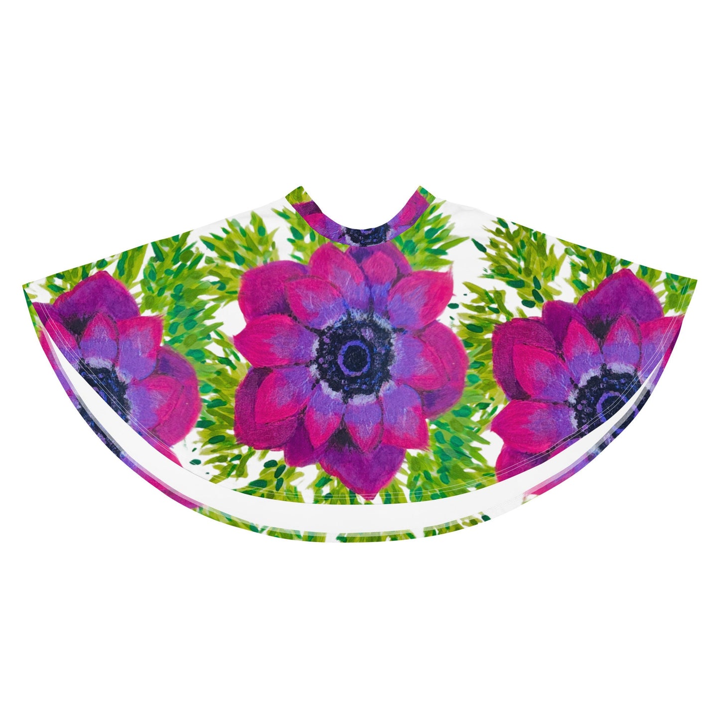 Bright Pink Floral Skirt,elastic waist,knee length,gift for sisters,office skirt,plus size,flower skirt,colorful skirt,ruffle skirt