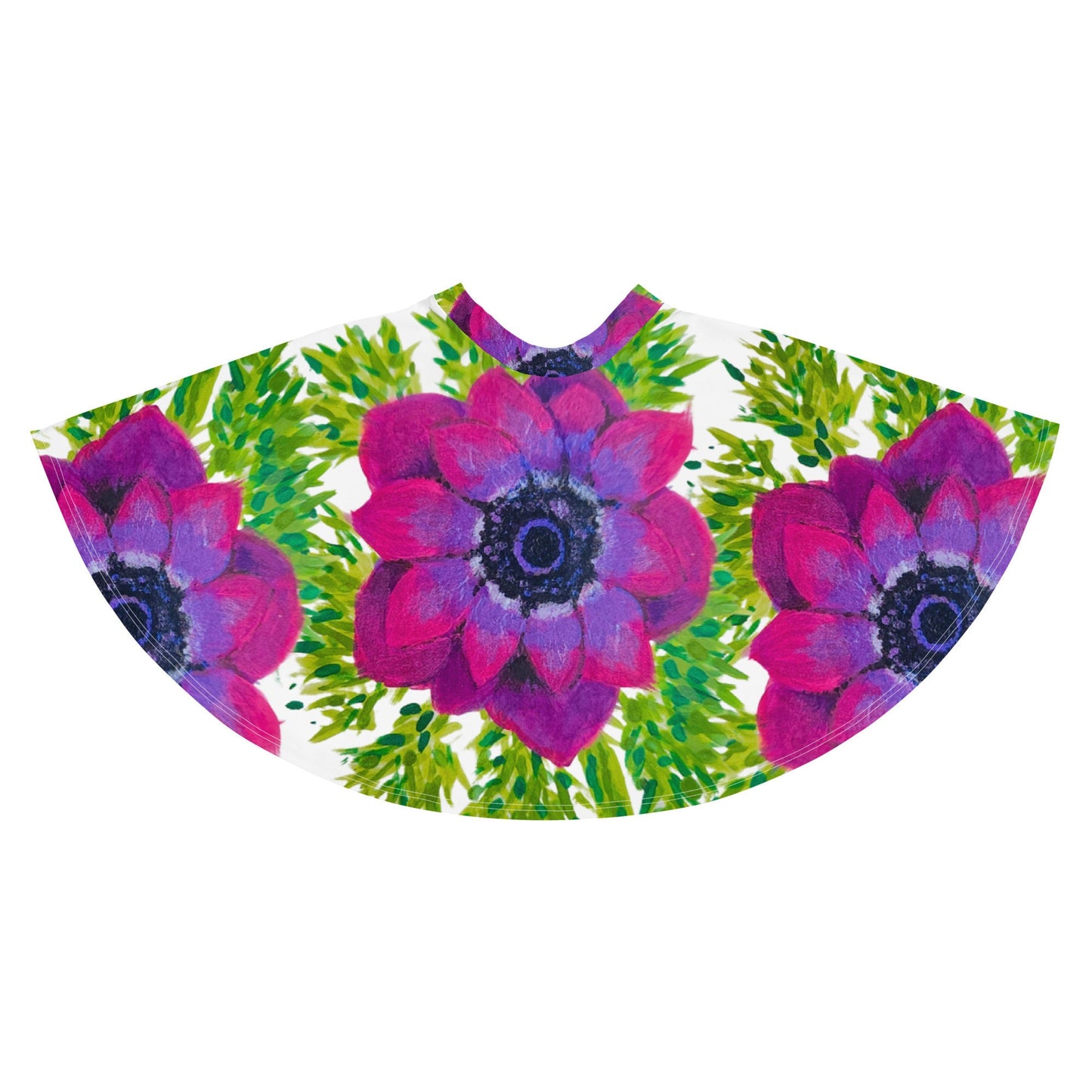 Bright Pink Floral Skirt,elastic waist,knee length,gift for sisters,office skirt,plus size,flower skirt,colorful skirt,ruffle skirt