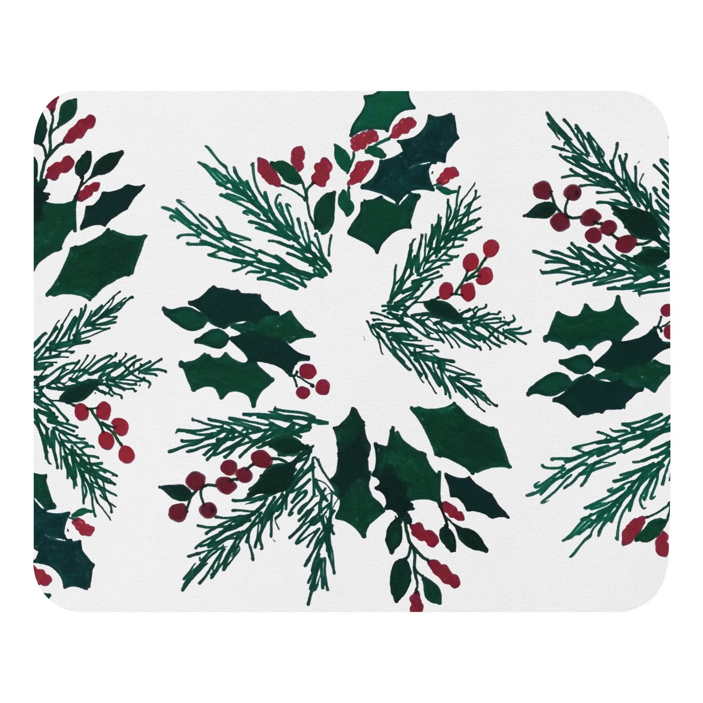 Holly Wreath Mousepad,floral mousepad,aesthetic mousepad,holiday mousepad,desk accessories,gifts for nerds,work from home,botanical mousepad