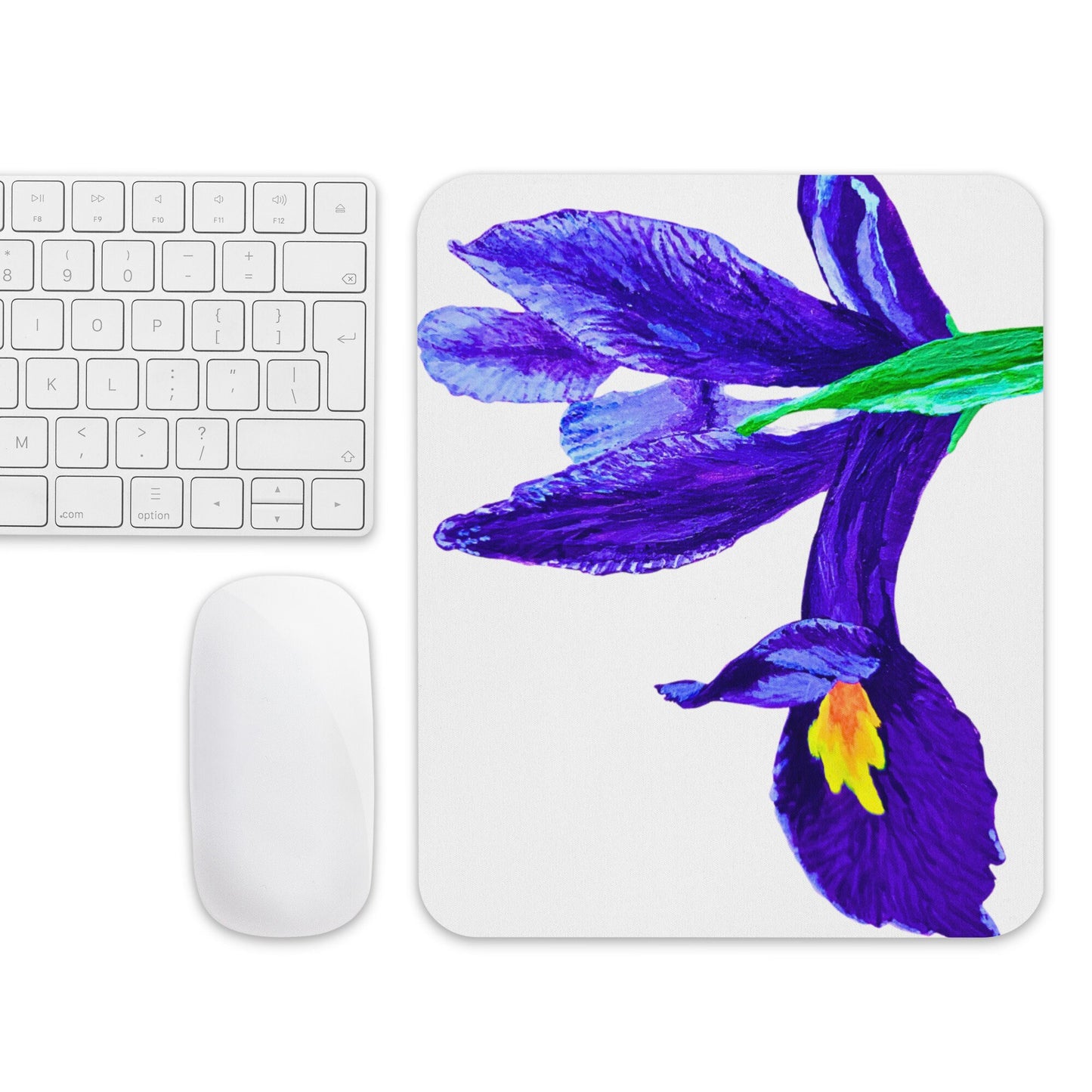 Iris Floral Mousepad,aesthetic mousepad,wildflower mousepad,desk accessories,work from home,botanical mousepad