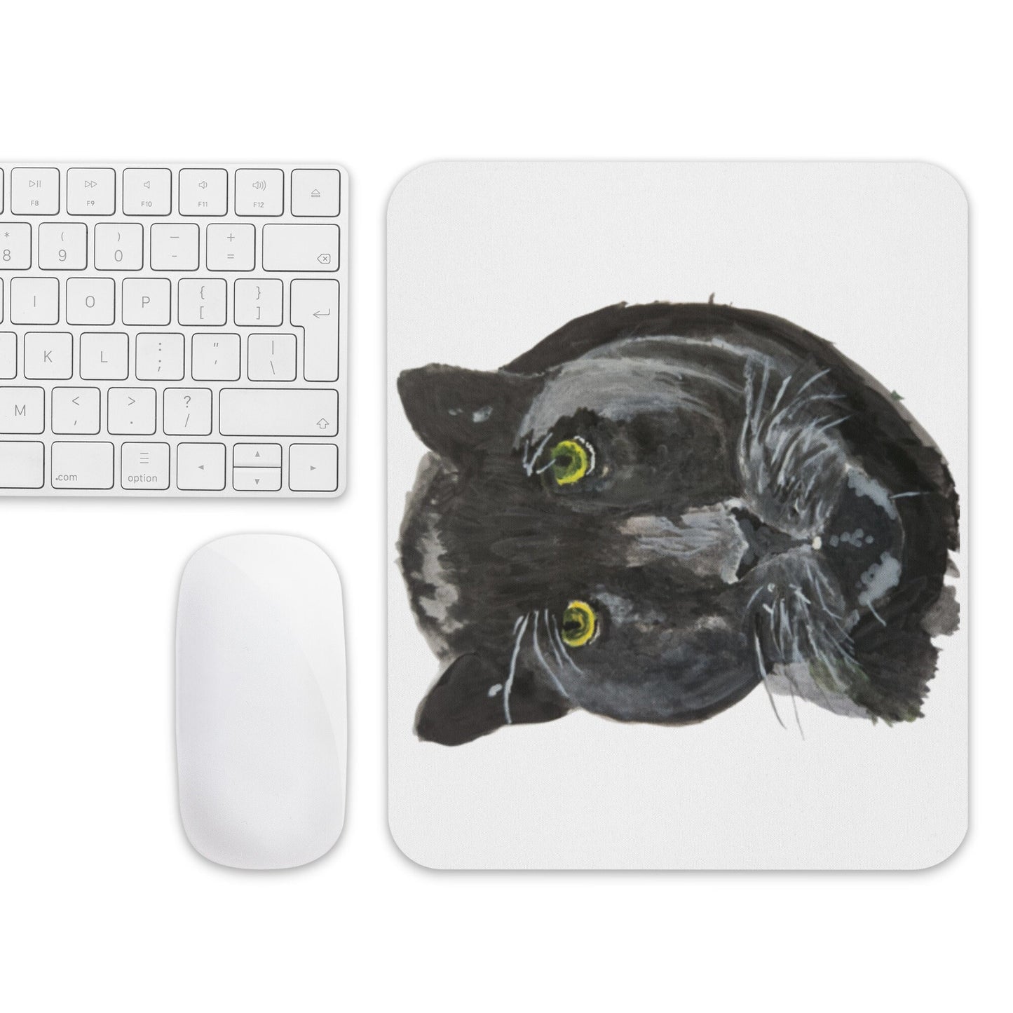 Black Cat Mousepad, panther lover gift,cute mousepad,gifts for nerds,work from home,aesthetic mousepad,desk decor