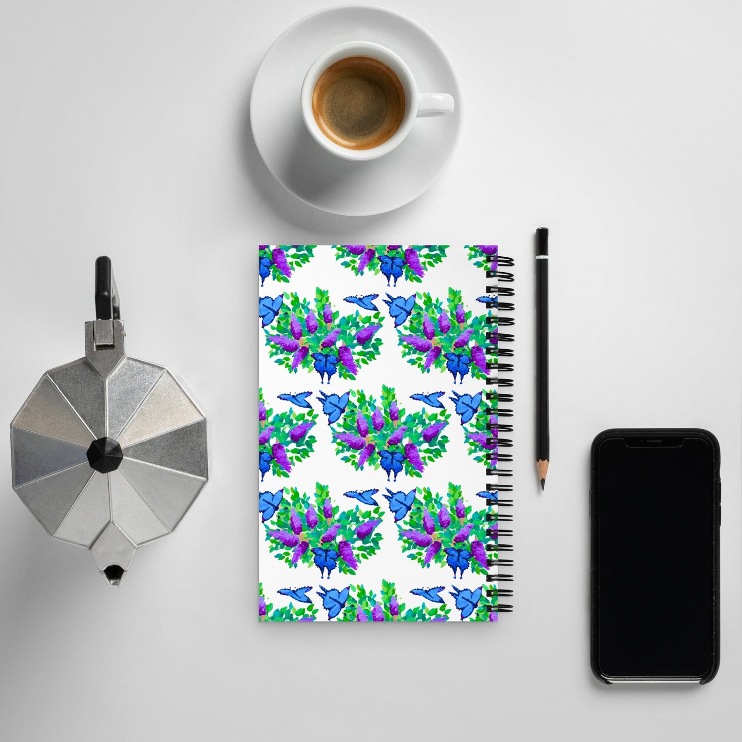 Blue Butterfly Spiral Notebook,lined notebook,gardening journal,nature journal,dream journal,composition notebook
