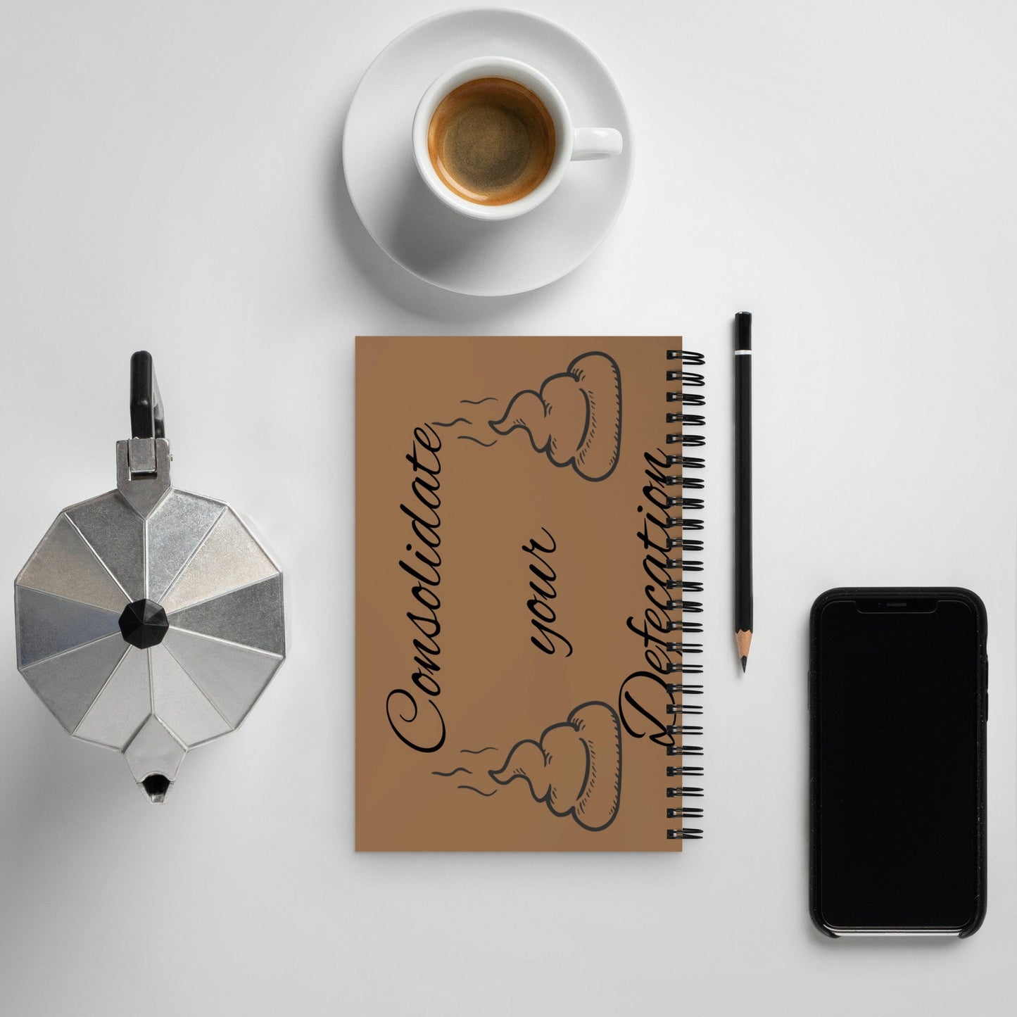 Consolidate your Defecation Spiral Notebook,lined notebook,writing journal,get your poop together,funny journal,unique journal