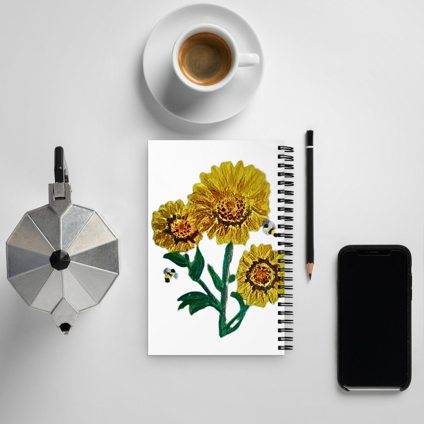 Sunflower Spiral Notebook,floral journal,manifesting journal,nature journal,daily journal,meditation journal,composition notebook